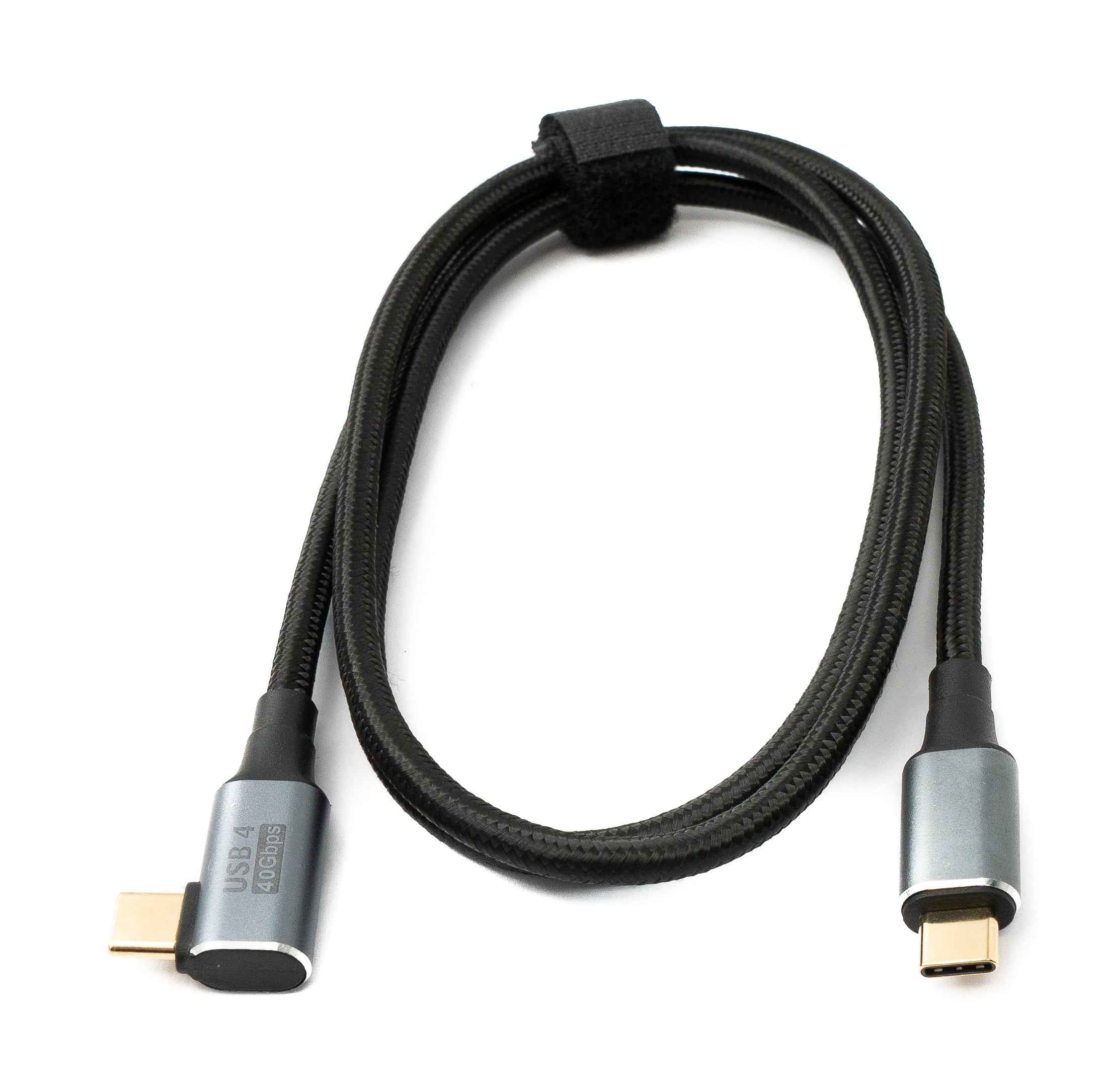 SYSTEM-S USB4 USB Kabel 100 cm Typ C Stecker zu Stecker 40 Gbit/s USB 4.0 geflochten Winkel
