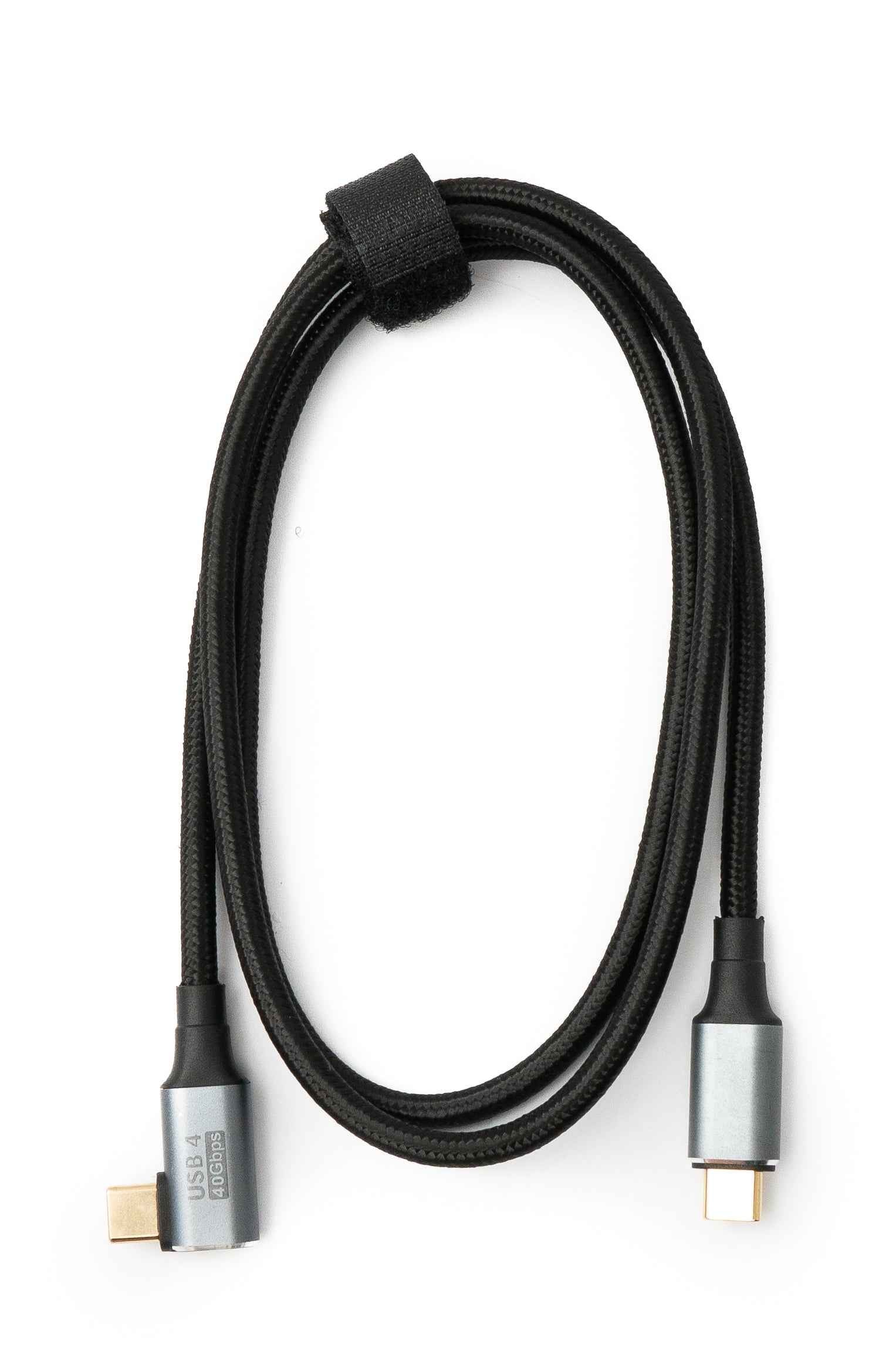 SYSTEM-S USB4 USB Kabel 100 cm Typ C Stecker zu Stecker 40 Gbit/s USB 4.0 geflochten Winkel