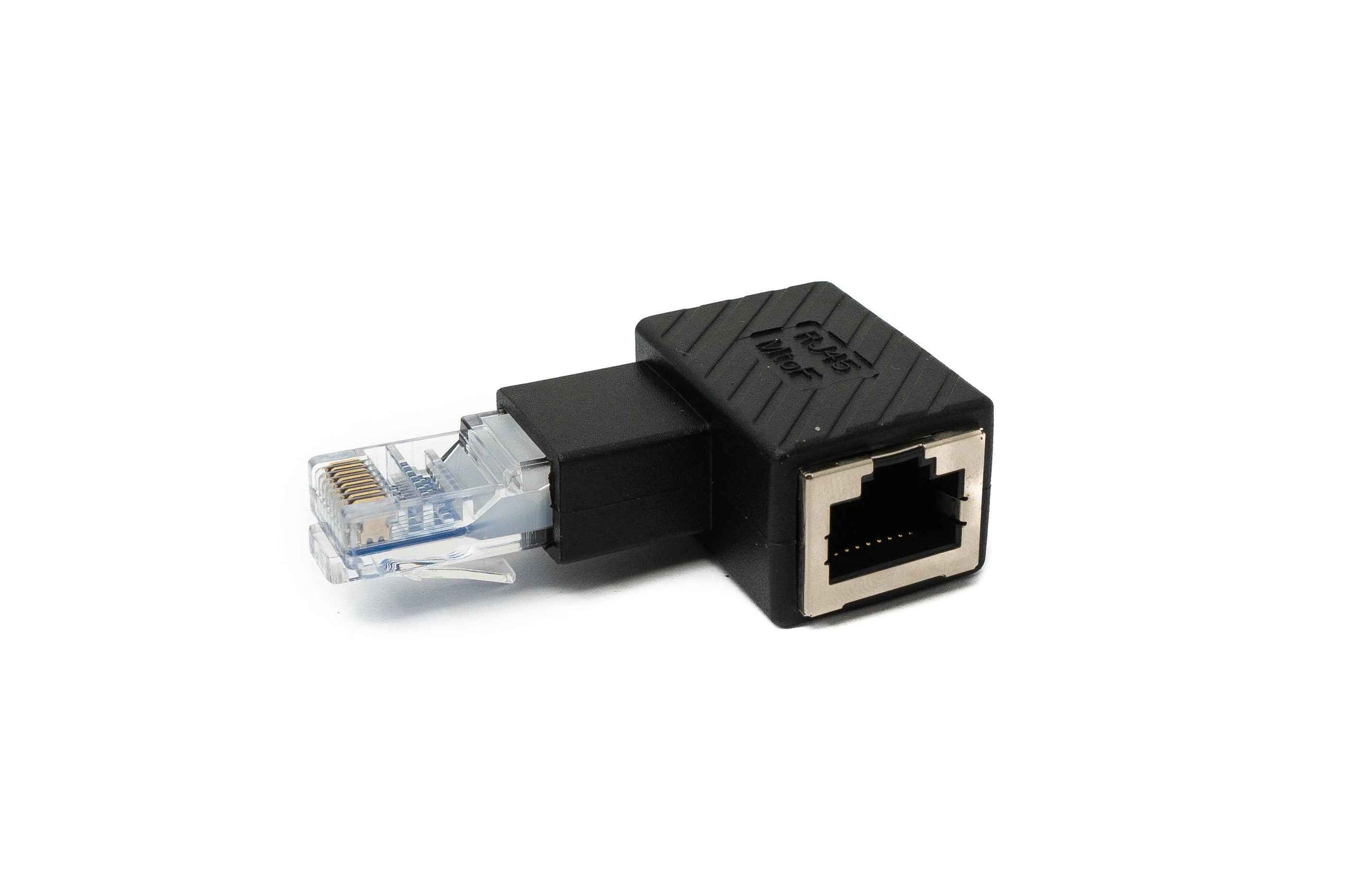 SYSTEM-S LAN Adapter RJ45 Stecker zu Buchse Winkel Ethernetadapter Kabel in Schwarz