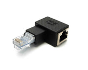 SYSTEM-S LAN Adapter RJ45 Stecker zu Buchse Winkel Ethernetadapter Kabel in Schwarz