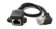 SYSTEM-S LAN Kabel 30 cm 8P8C Stecker zu Buchse Winkel Schraube in Schwarz