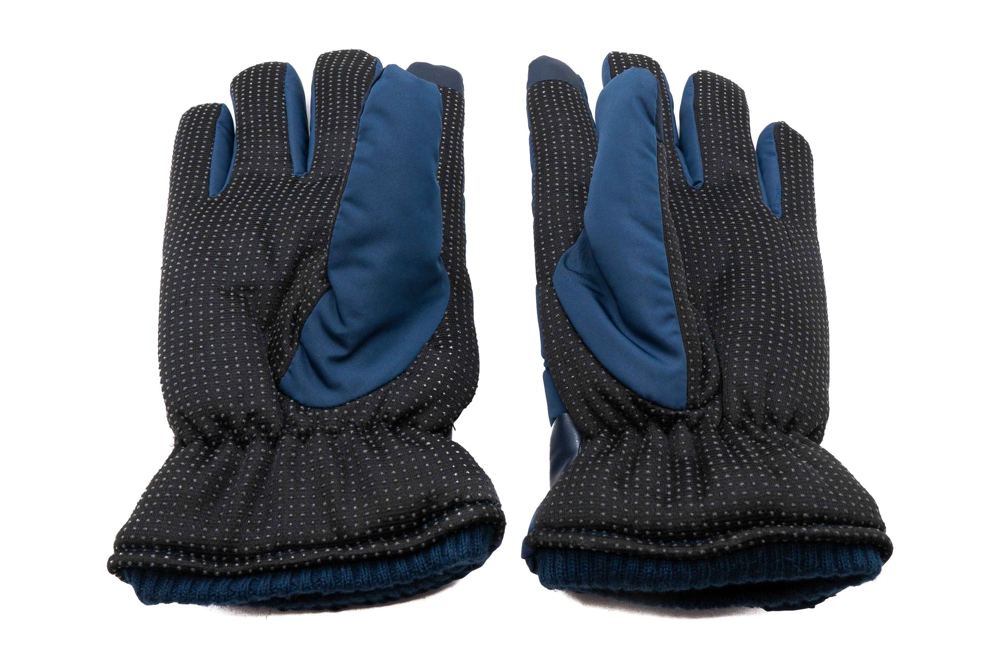 SYSTEM-S Anti Rutsch Handschuhe aus Polyester für Smartphones Touch Bildschirme in Blau