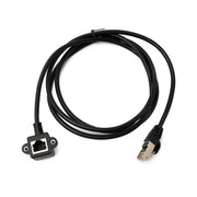 SYSTEM-S LAN Kabel 150 cm 8P8C Buchse zu RJ45 Stecker Winkel Schraube in Schwarz