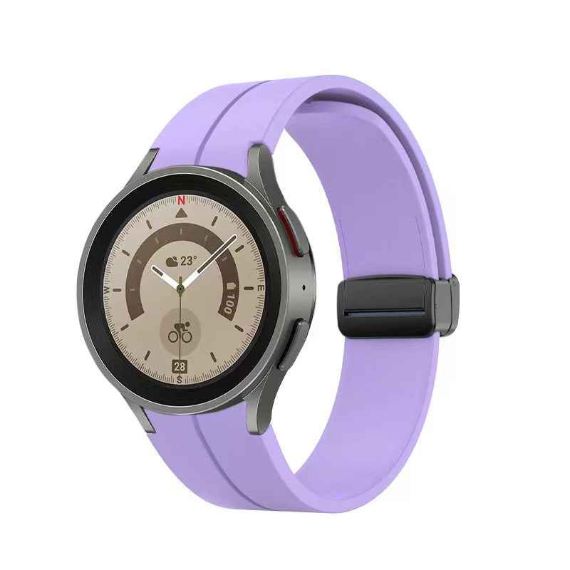 SYSTEM-S Armband 20 mm aus Silikon für Samsung Galaxy Watch 5 4 Smartwatch in Lila