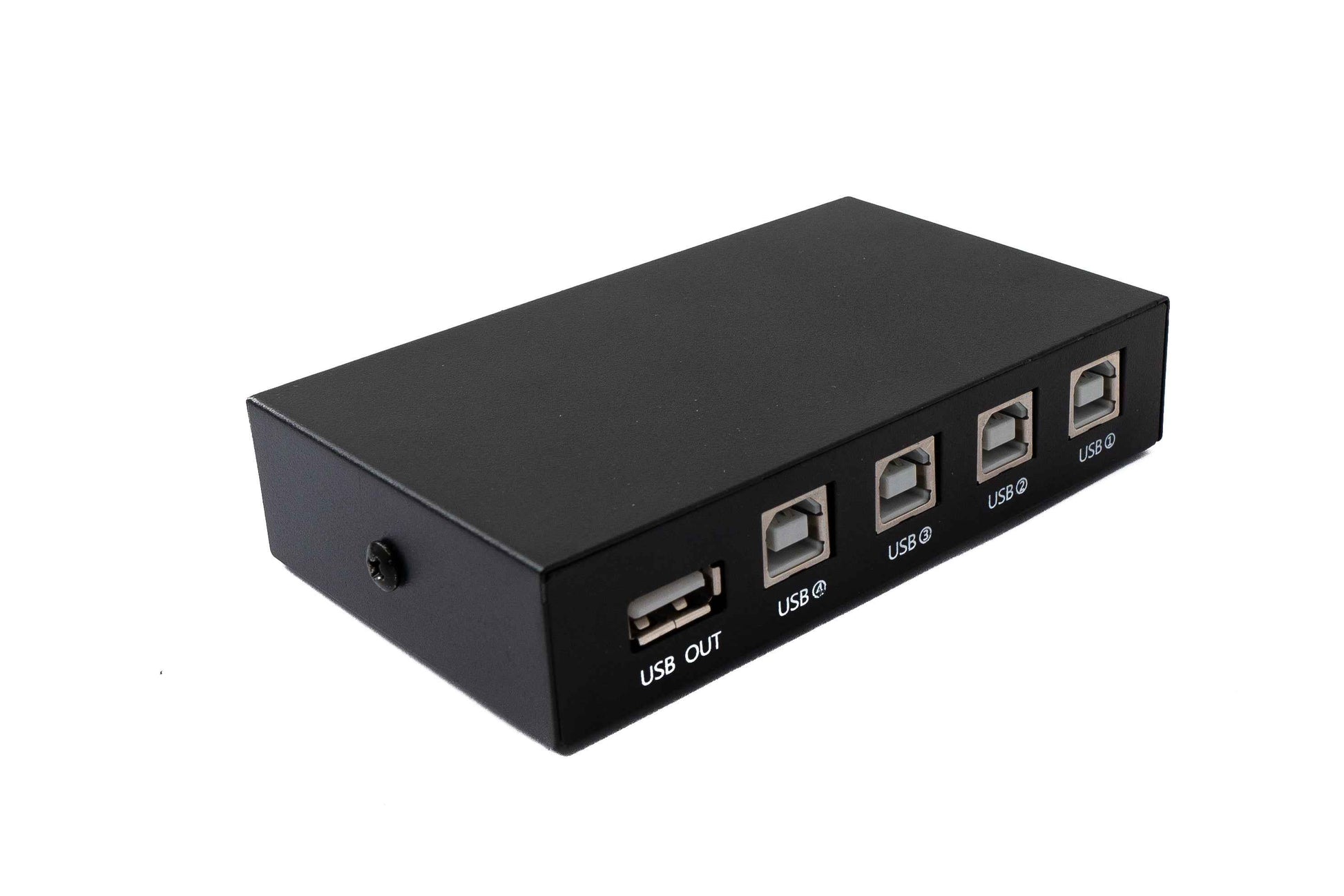 SYSTEM-S USB 2.0 Switch 4x Typ B Buchse zu A Buchse Hub Schalter Adapter in Schwarz