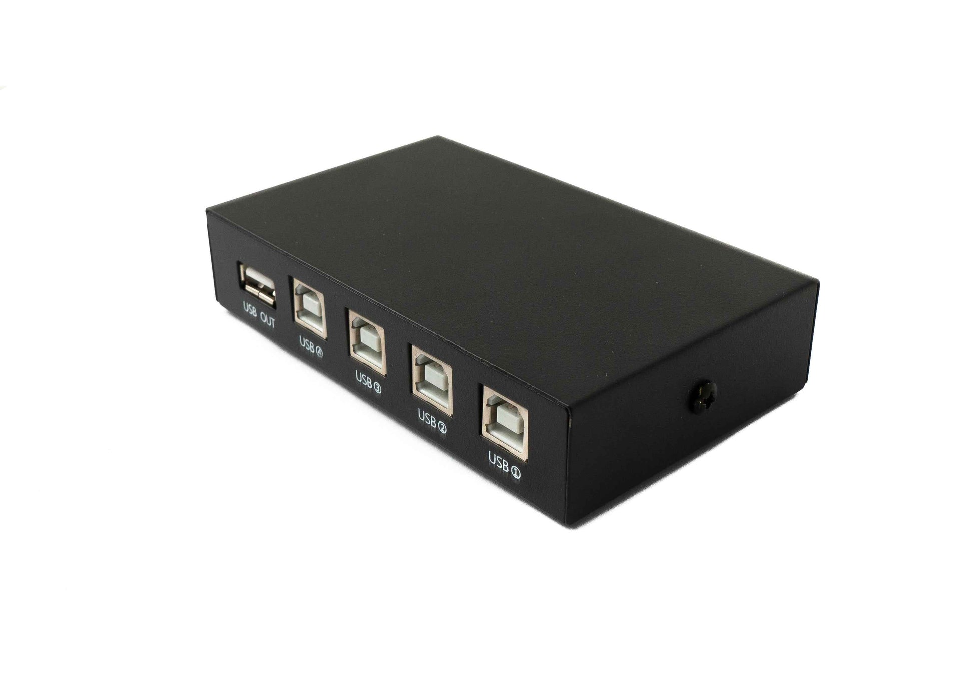 SYSTEM-S USB 2.0 Switch 4x Typ B Buchse zu A Buchse Hub Schalter Adapter in Schwarz
