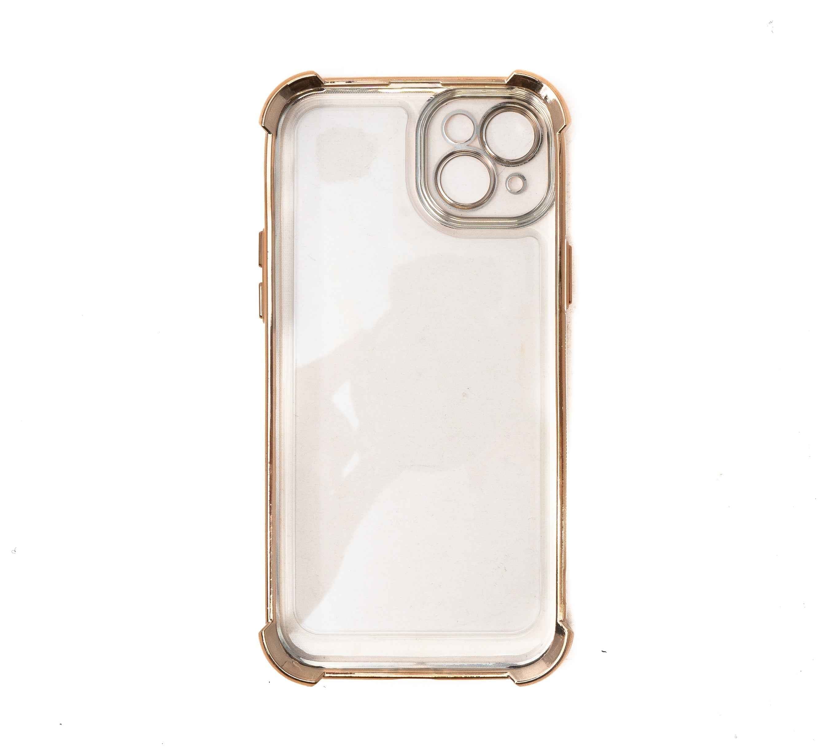 SYSTEM-S Schutzhülle stoßfest aus TPU in Glanz Gelb Transparent Hülle für iPhone 14 Plus