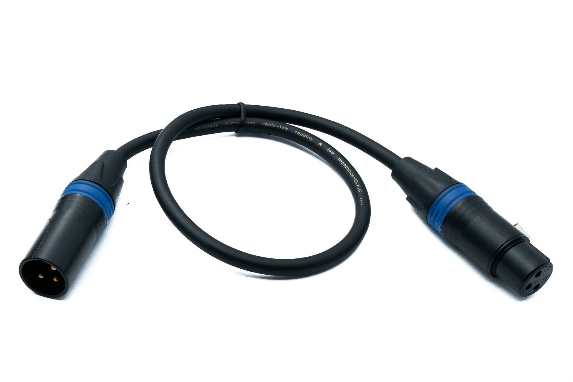 SYSTEM-S Audio XLR Kabel 50 cm 3 polig Stecker zu Buchse in Schwarz