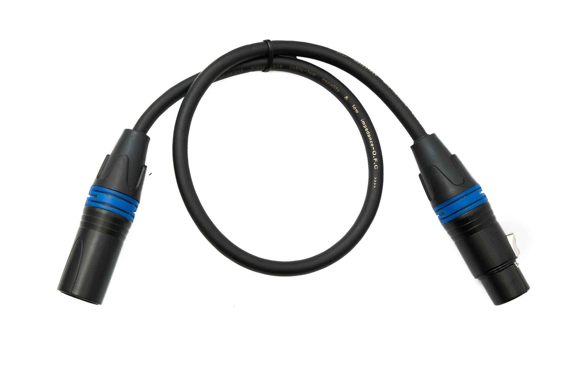 SYSTEM-S Audio XLR Kabel 50 cm 3 polig Stecker zu Buchse in Schwarz