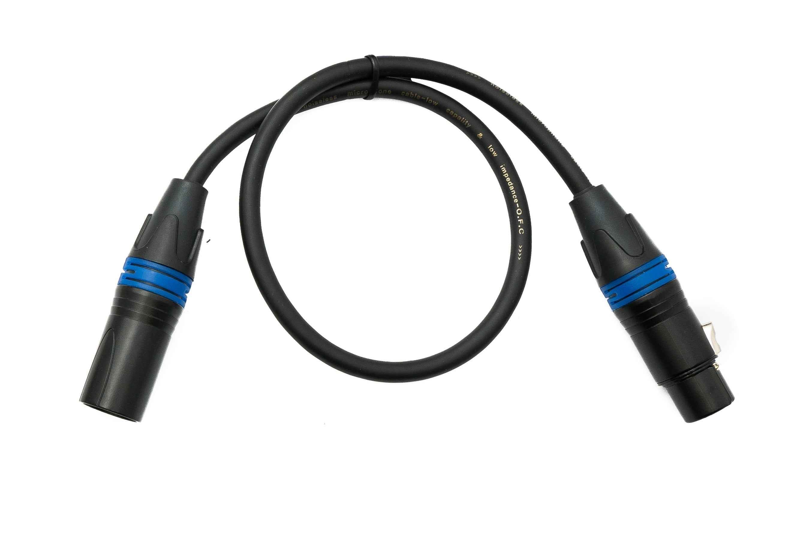 SYSTEM-S Audio XLR Kabel 50 cm 3 polig Stecker zu Buchse in Schwarz