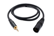 SYSTEM-S Audio XLR Kabel 100 cm 3 polig Stecker zu Klinke AUX 3,5 mm 3 polig TRS Stecker