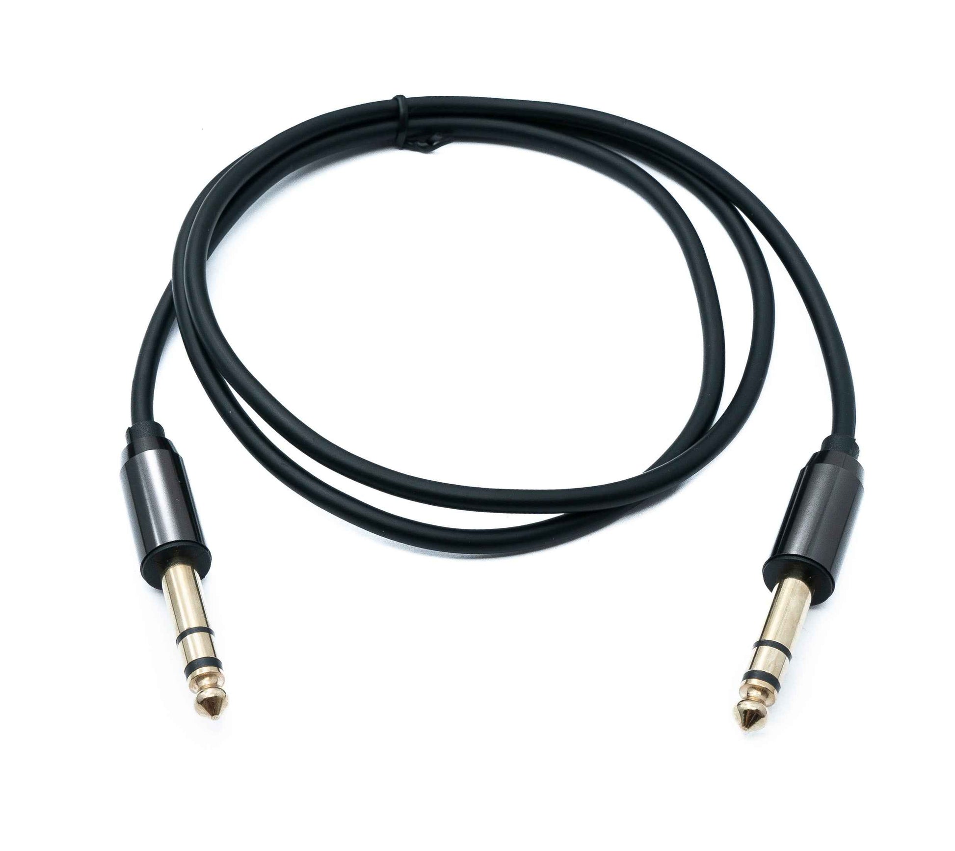 SYSTEM-S Audio Klinke Kabel 100 cm AUX 6,35 mm 3 polig TRS Stecker zu Stecker