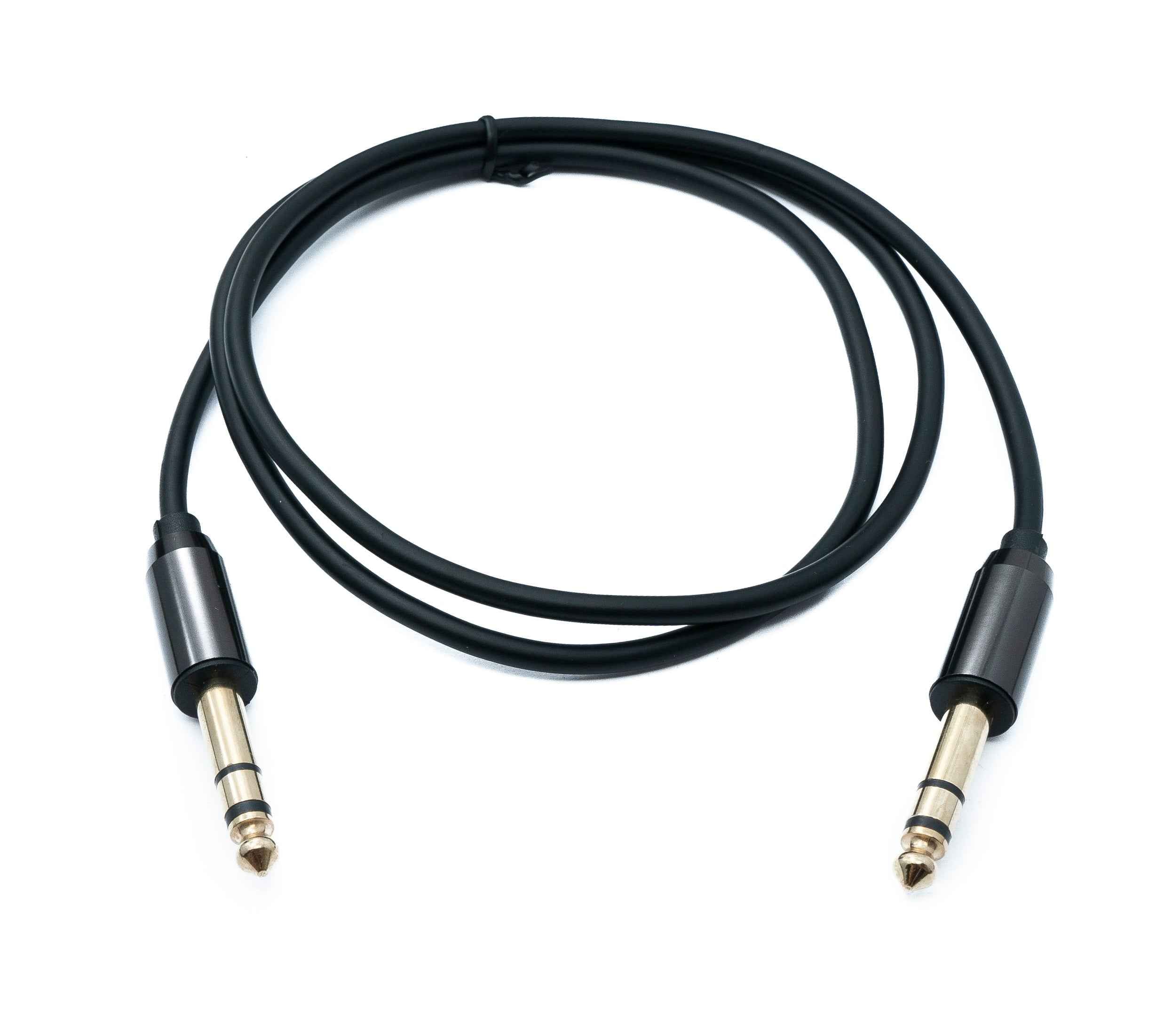 SYSTEM-S Audio Klinke Kabel 100 cm AUX 6,35 mm 3 polig TRS Stecker zu Stecker