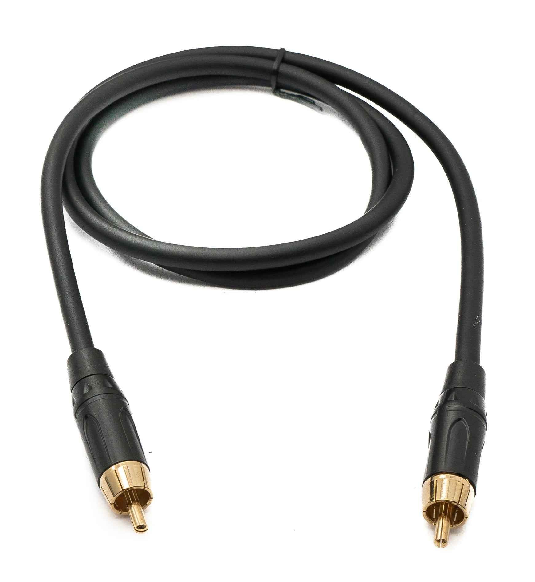 SYSTEM-S Audio Cinch RCA Kabel 100 cm 1 polig Stecker zu Stecker in Schwarz