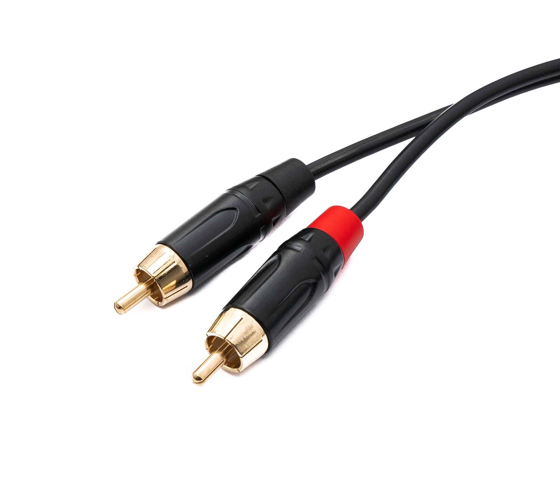 SYSTEM-S Audio Cinch 2 RCA Kabel 100 cm 2x Stecker zu 2x Klinke AUX 6,35 mm 2 polig Stecker