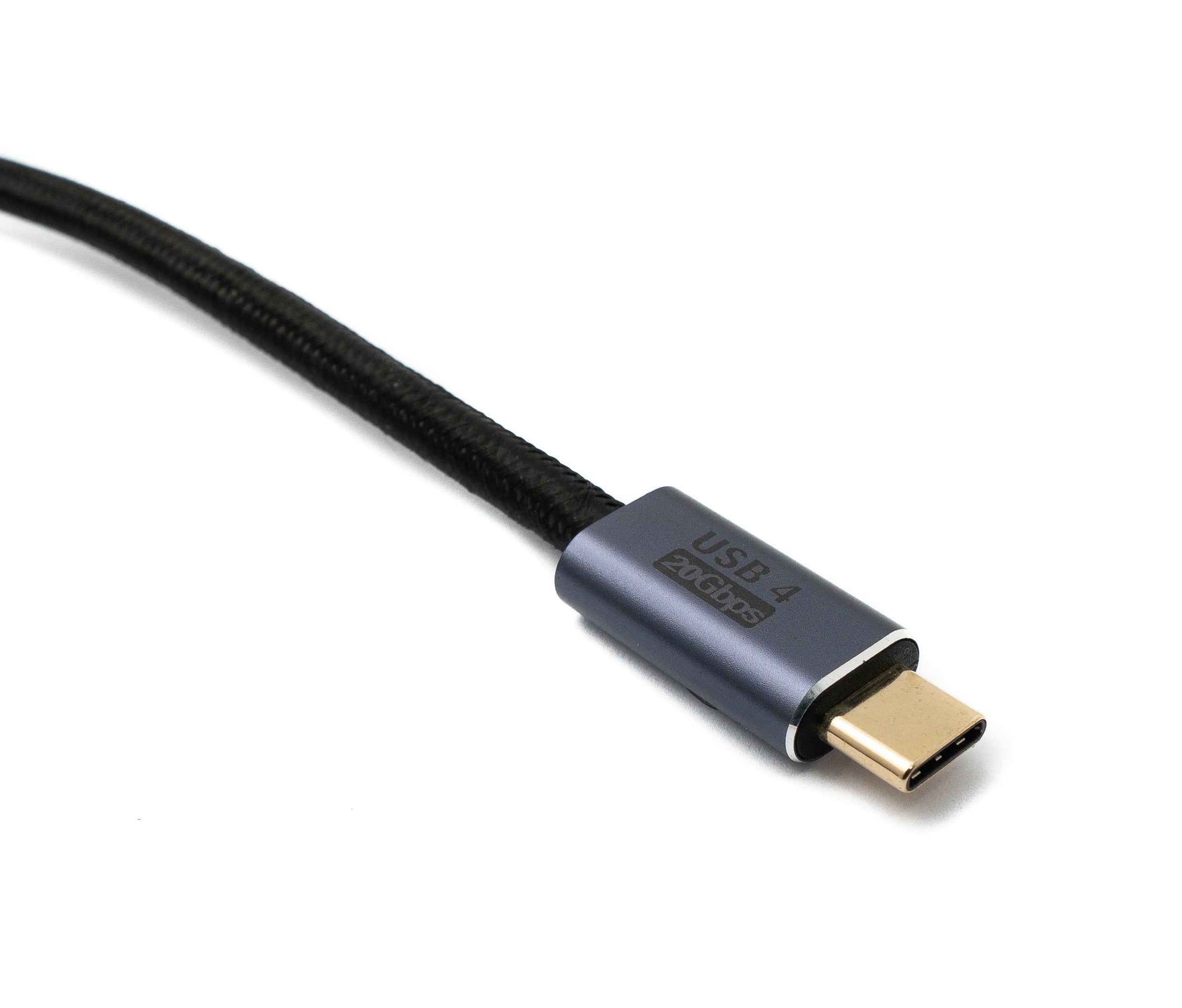 SYSTEM-S USB4 USB Kabel 50 cm Typ C Stecker zu Stecker 20 Gbit/s USB 4.0 geflochten Schwarz