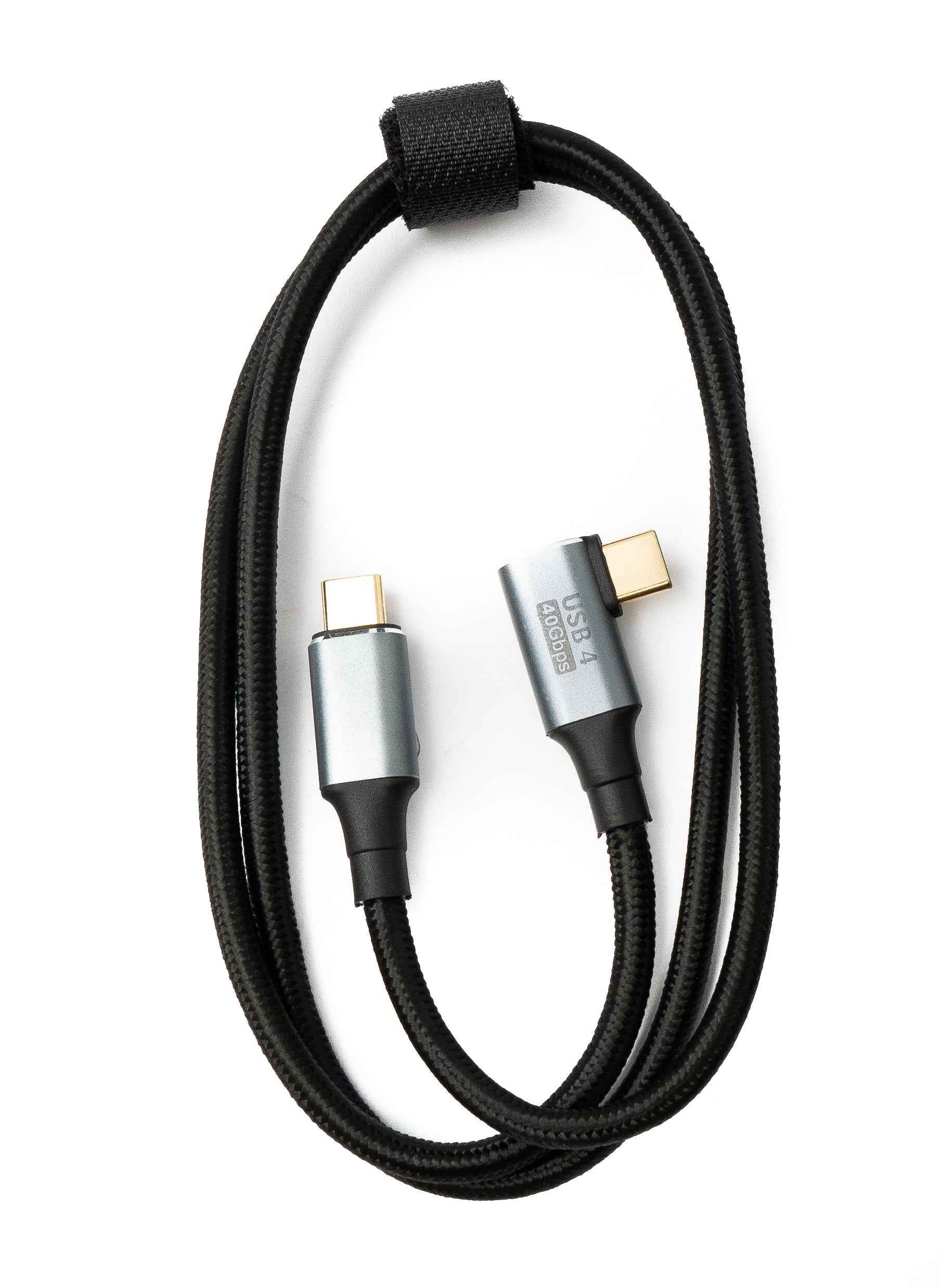 SYSTEM-S USB4 USB Kabel 80 cm Typ C Stecker zu Stecker 40 Gbit/s USB 4.0 geflochten Winkel