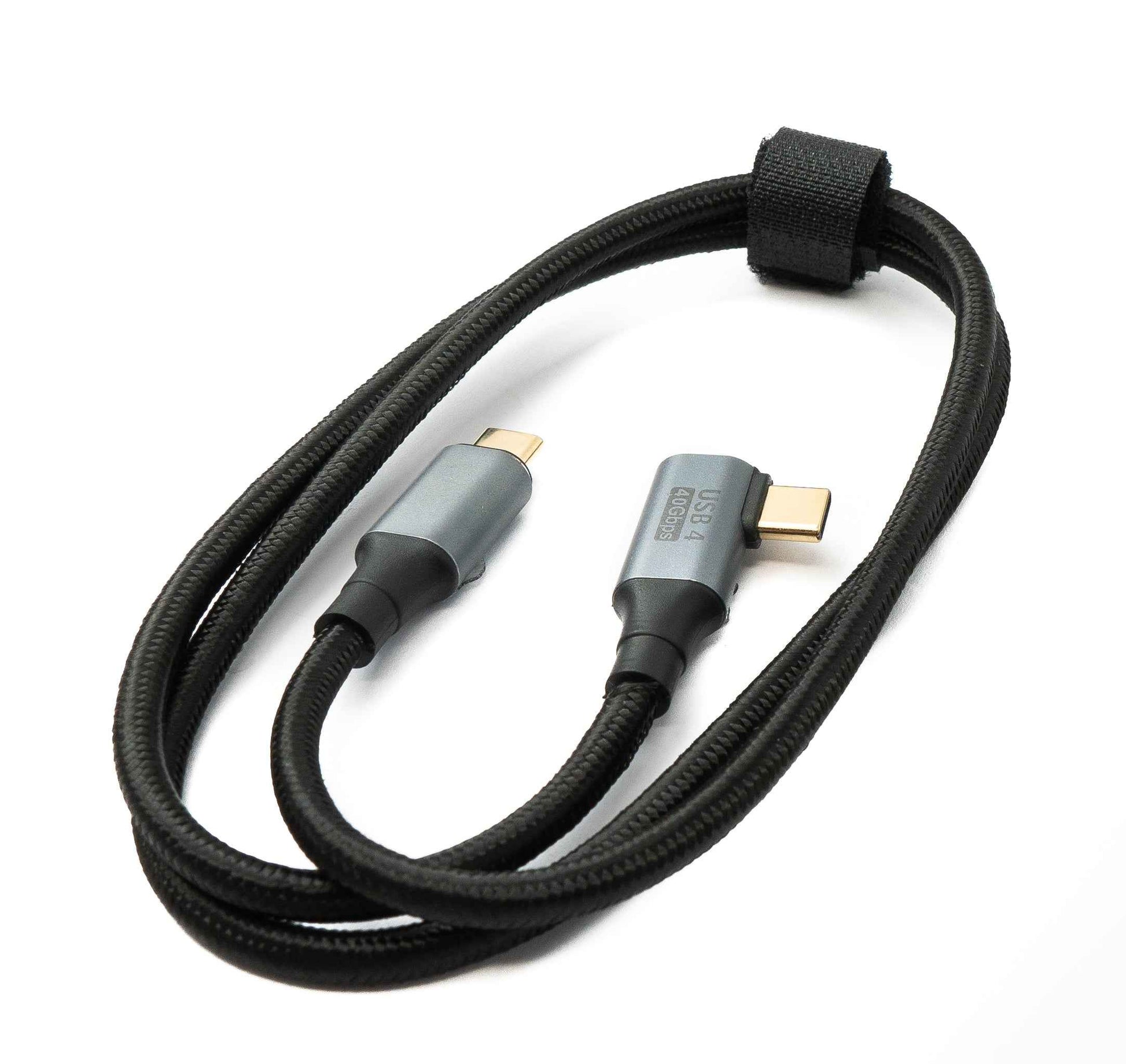 SYSTEM-S USB4 USB Kabel 80 cm Typ C Stecker zu Stecker 40 Gbit/s USB 4.0 geflochten Winkel