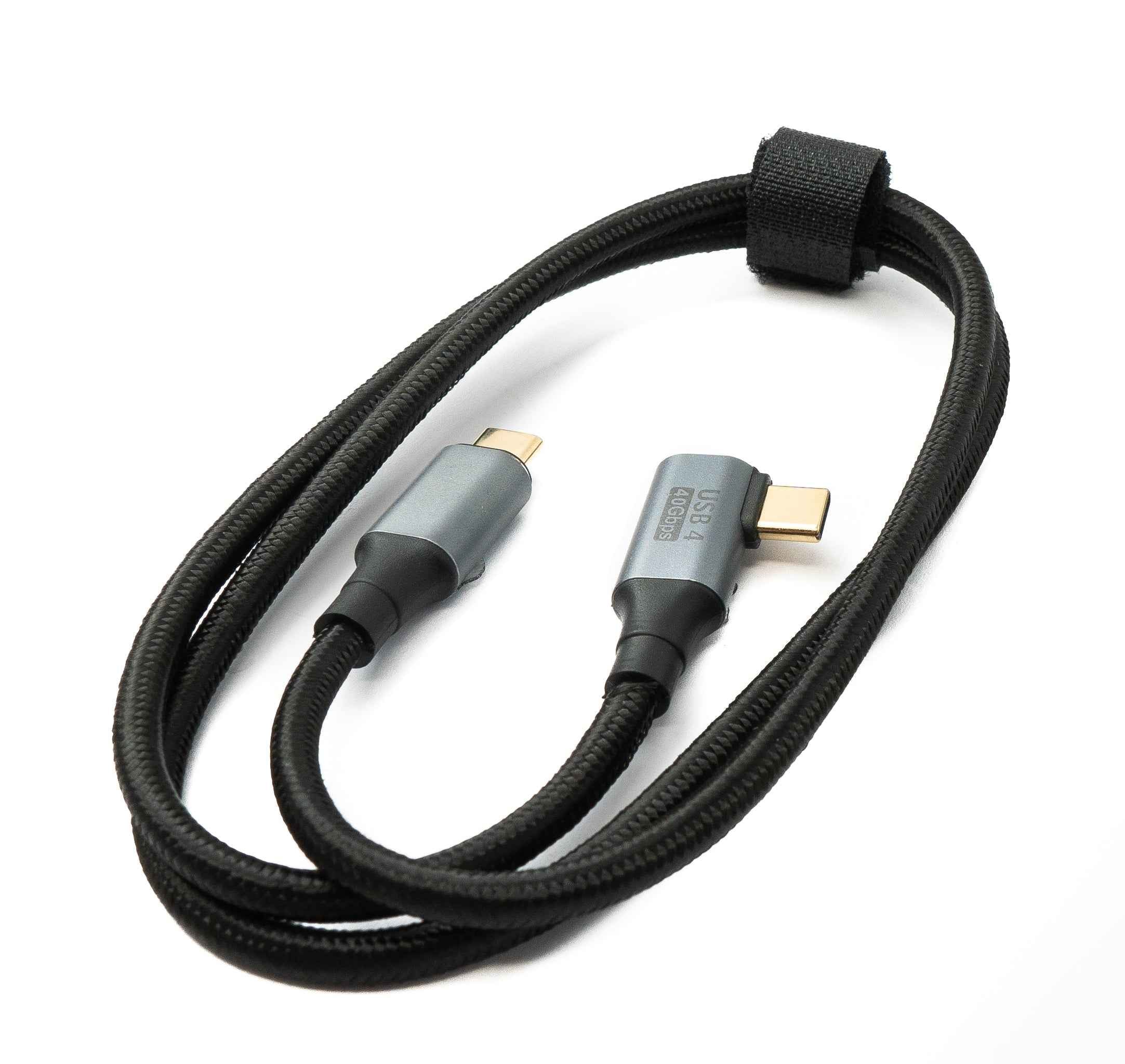SYSTEM-S USB4 USB Kabel 80 cm Typ C Stecker zu Stecker 40 Gbit/s USB 4.0 geflochten Winkel