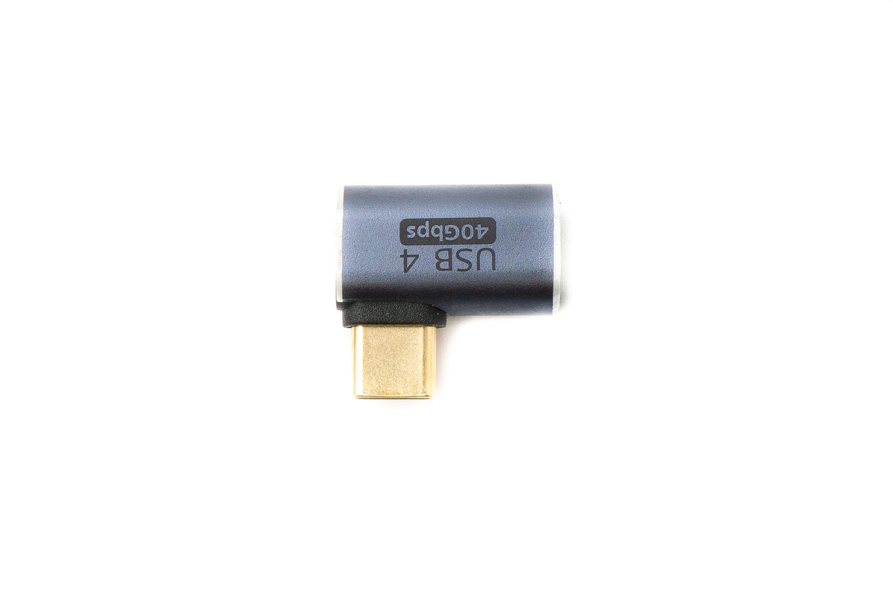 USB4 Adapter Typ C Stecker zu Buchse 40 Gbit/s 100 W gewinkelt grau | SYSTEM-S