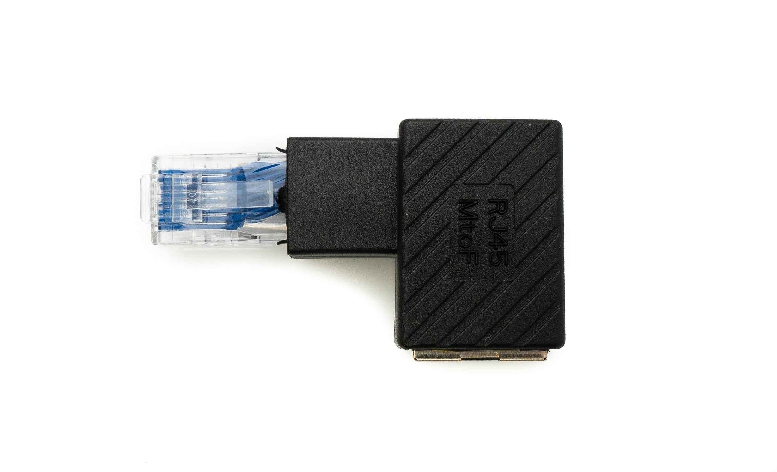 SYSTEM-S LAN Adapter RJ45 Stecker zu Buchse Winkel Ethernetadapter Kabel in Schwarz