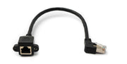 SYSTEM-S LAN Kabel 30 cm 8P8C Stecker zu Buchse Winkel Schraube in Schwarz