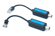 SYSTEM-S 2x Coaxial Kabel 10 cm RJ45 Stecker zu BNC Buchse für HD Kameras in Schwarz