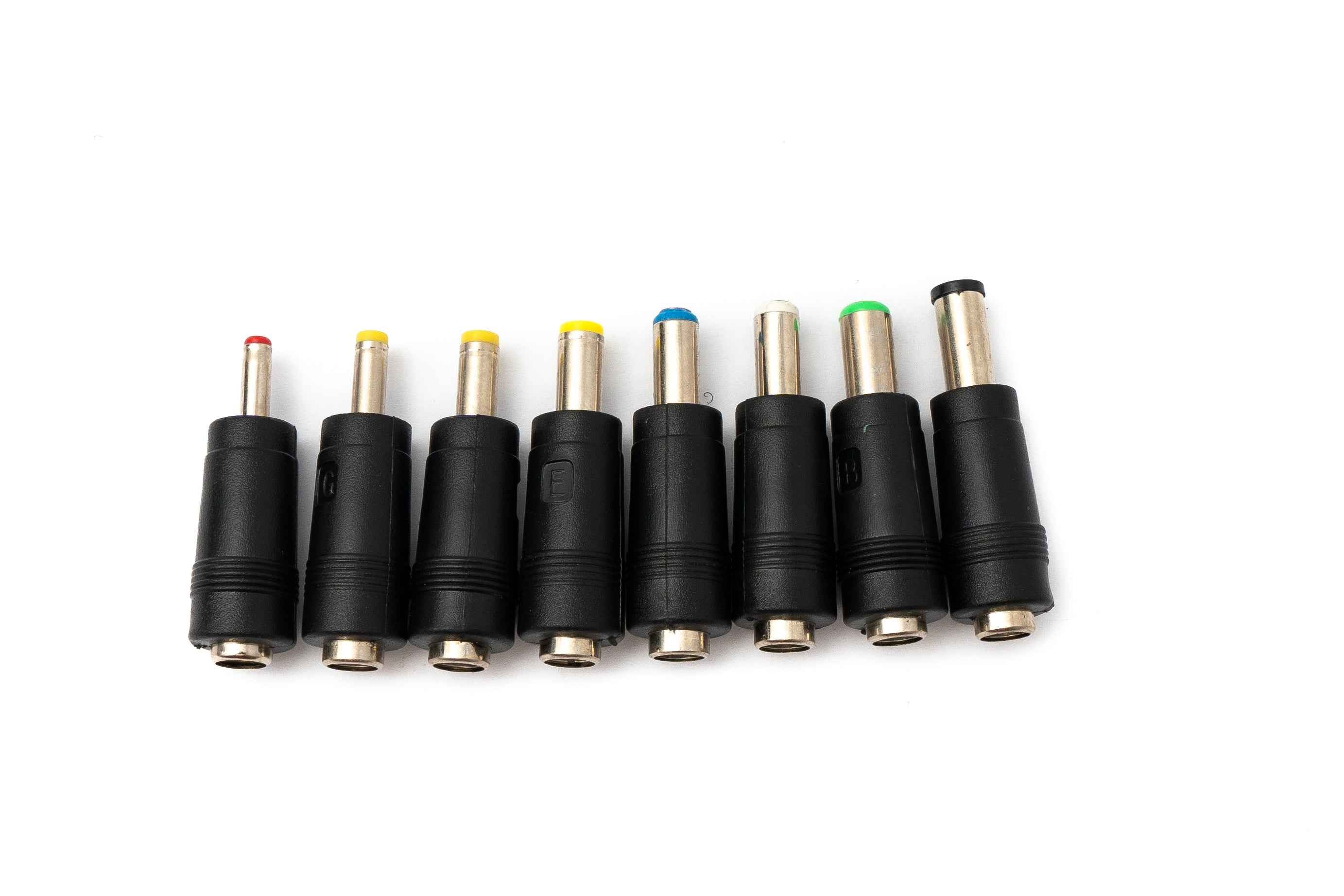 SYSTEM-S DC Adapter 8er Set DC 20V 5,5 x 2,1 mm zu weiteren DC Buchse Kabel in Schwarz