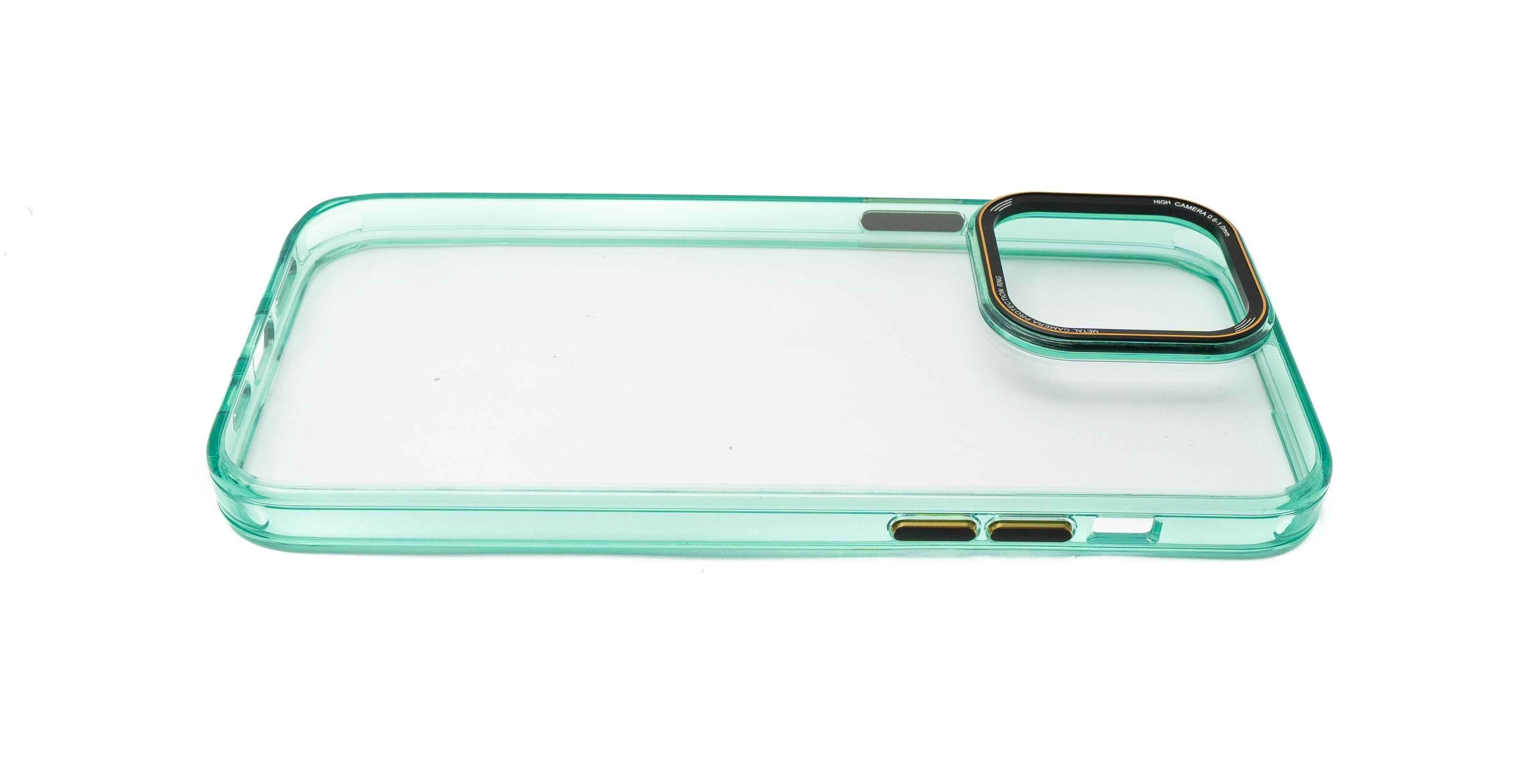 SYSTEM-S Schutzhülle stoßfest aus TPU in Grün Transparent Hülle für iPhone 14 Pro Max