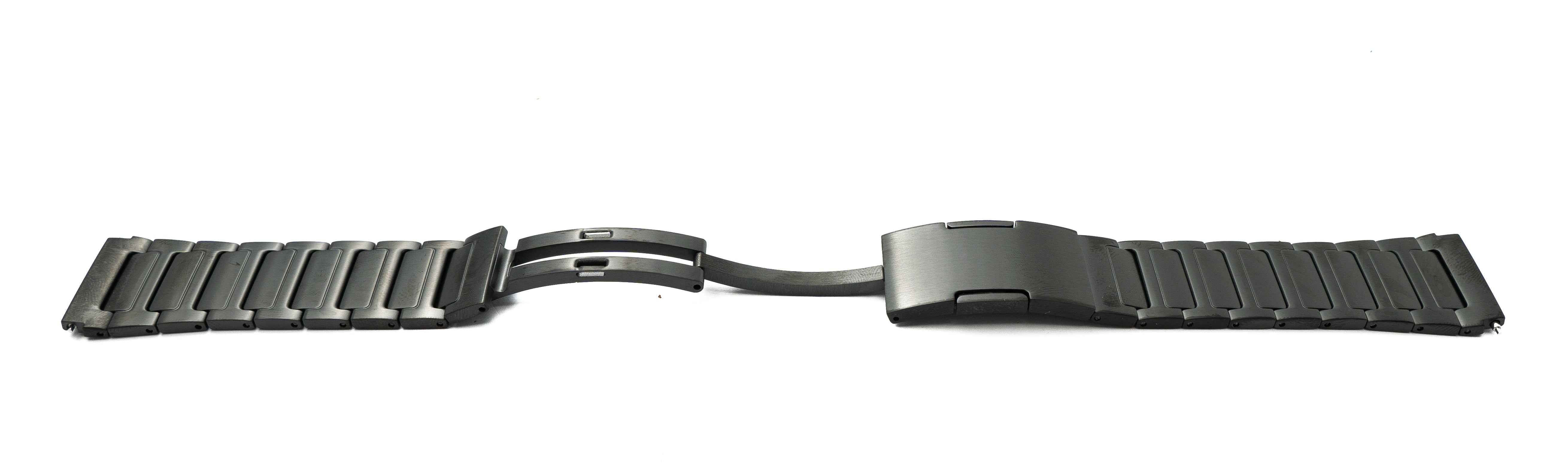 SYSTEM-S Armband 22 mm aus Titan mit Faltschließe für Huawei Smartwatch in Schwarz