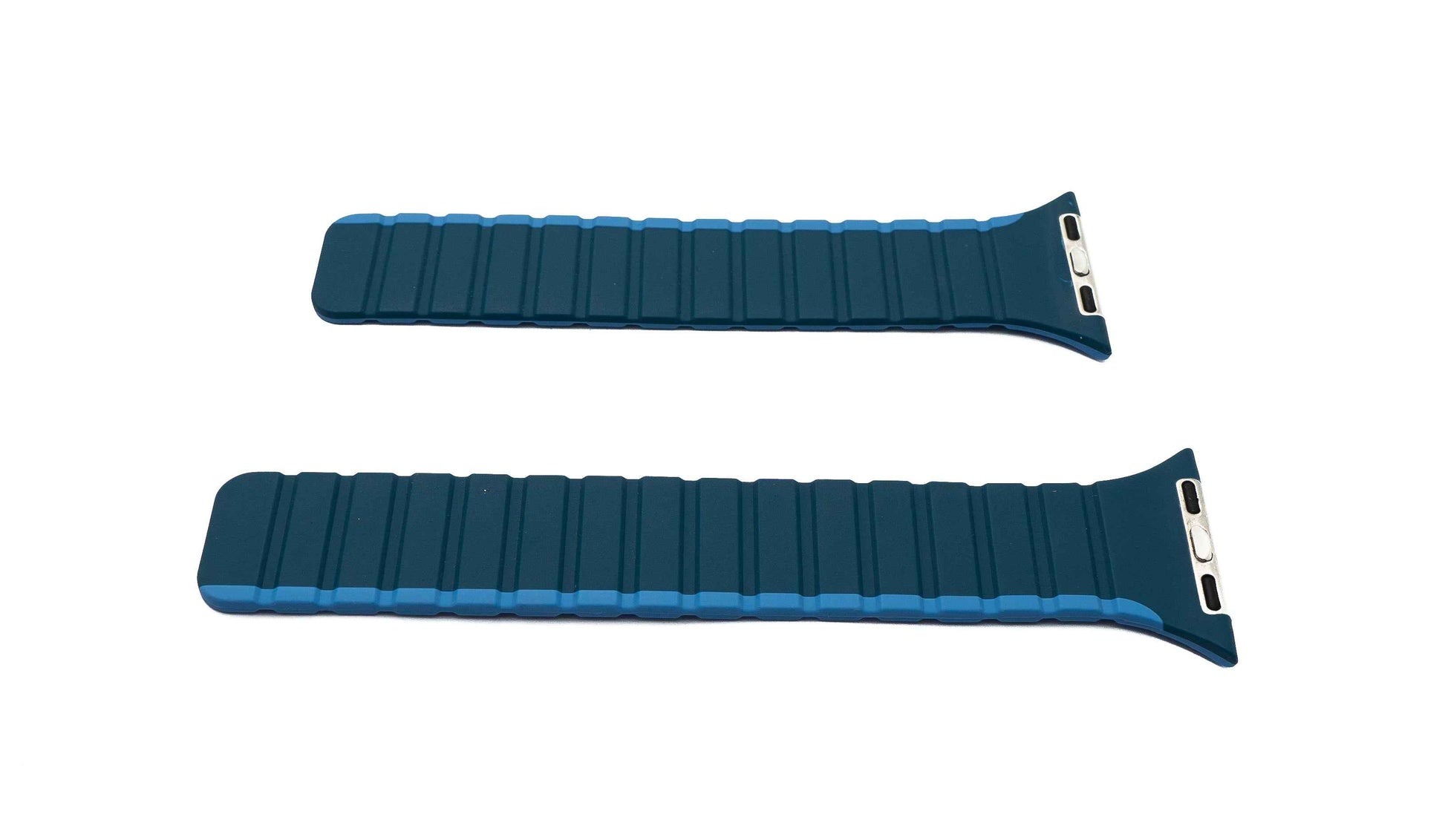 SYSTEM-S Armband 42 44 45 49 mm aus Silikon flexibel magnetisch für Apple Watch Smartwatch Blau Dunkelblau