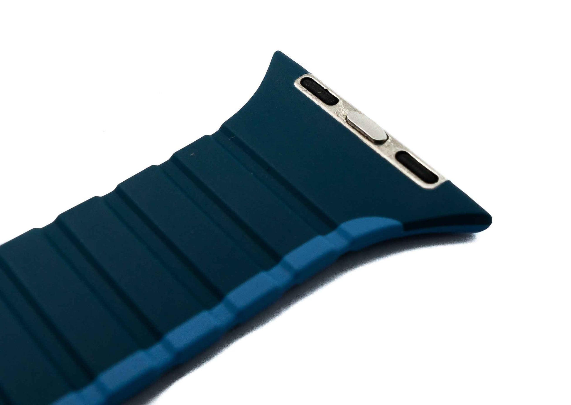 SYSTEM-S Armband 42 44 45 49 mm aus Silikon flexibel magnetisch für Apple Watch Smartwatch Blau Dunkelblau