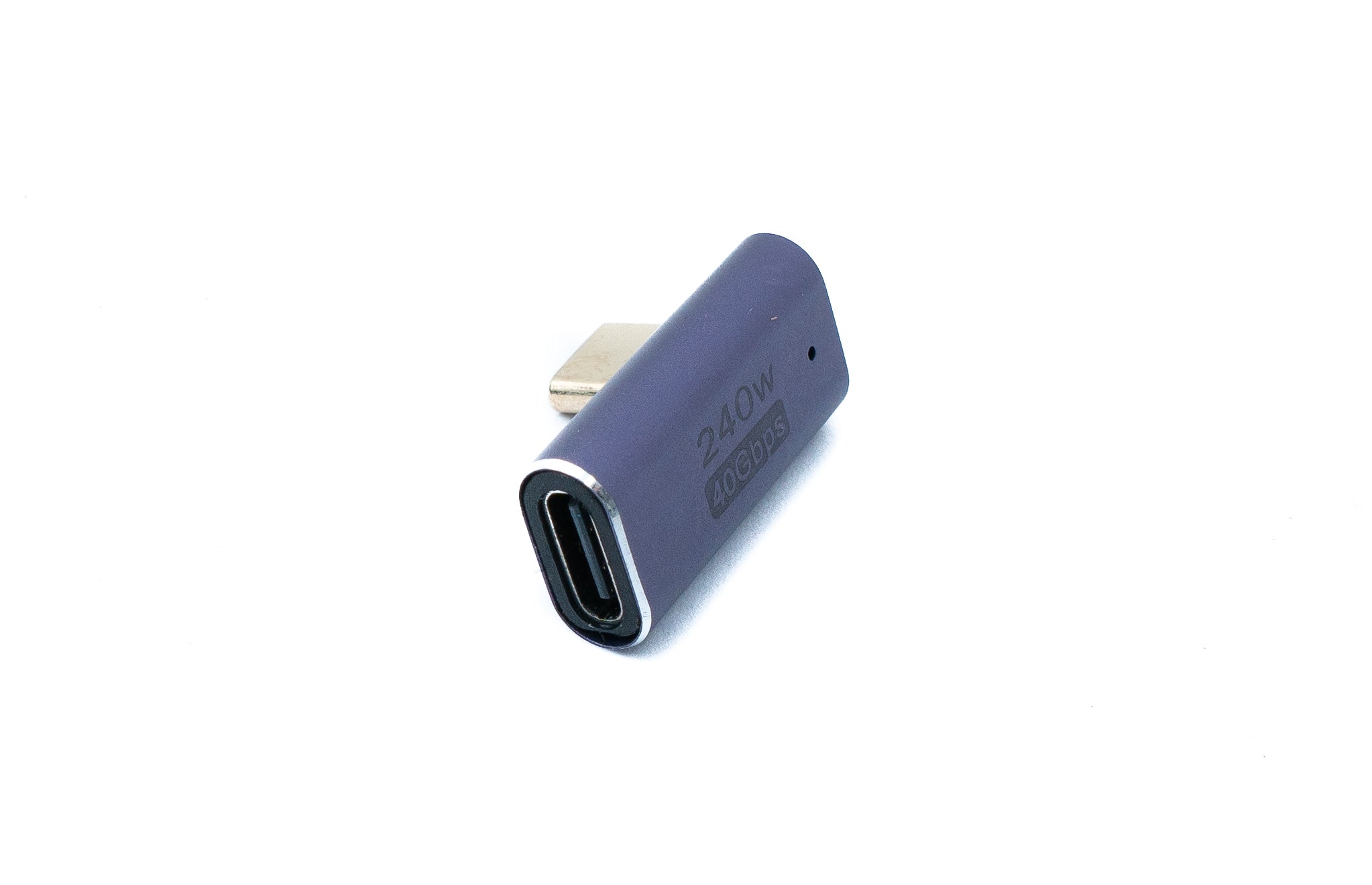 USB4 Adapter USB-C Stecker zu Buchse 40 Gbit/s 240 W gewinkelt grau | SYSTEM-S