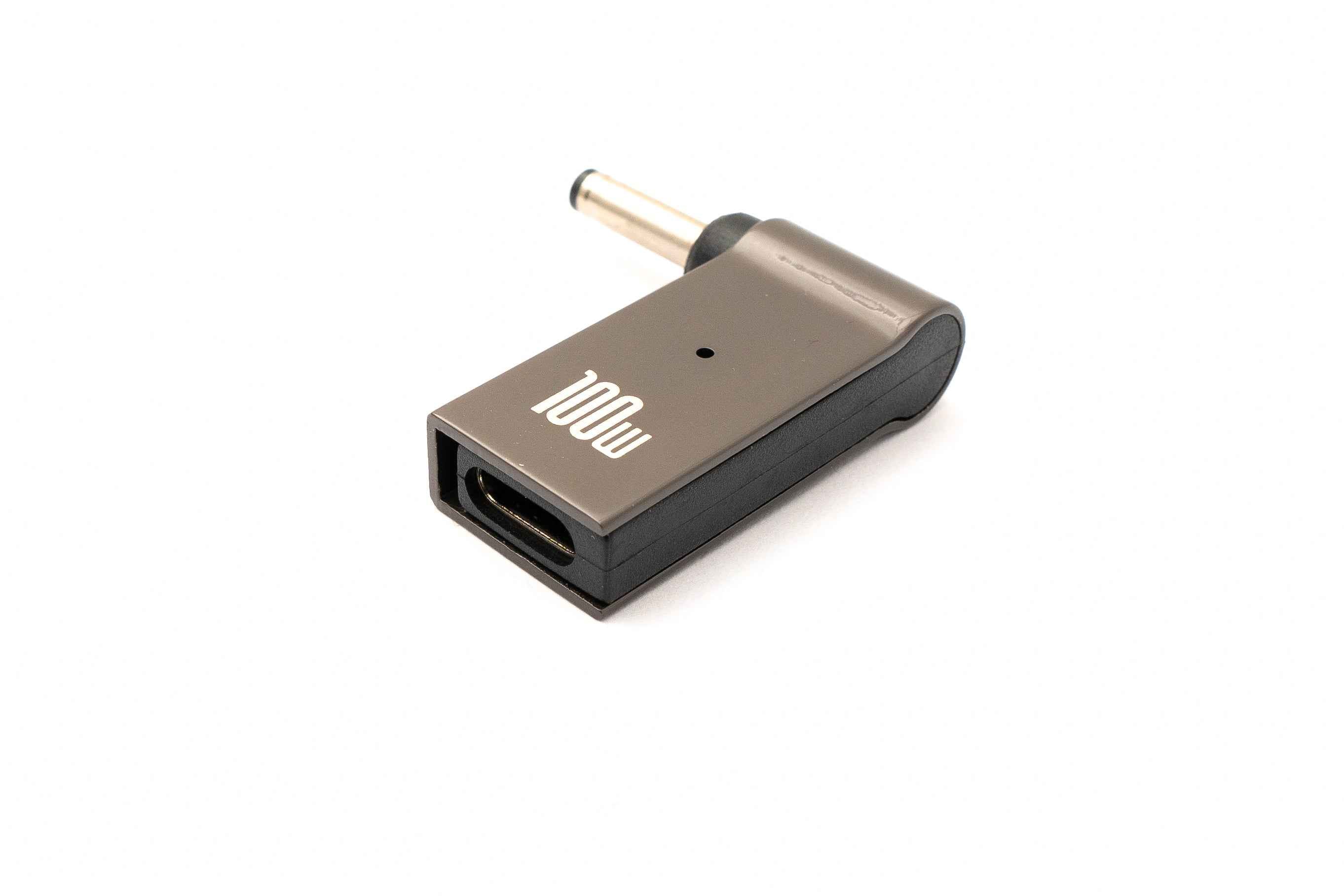 SYSTEM-S USB 3.1 Adapter Typ C Stecker zu DC 20V 3,5 x 1,35 mm Buchse in Grau