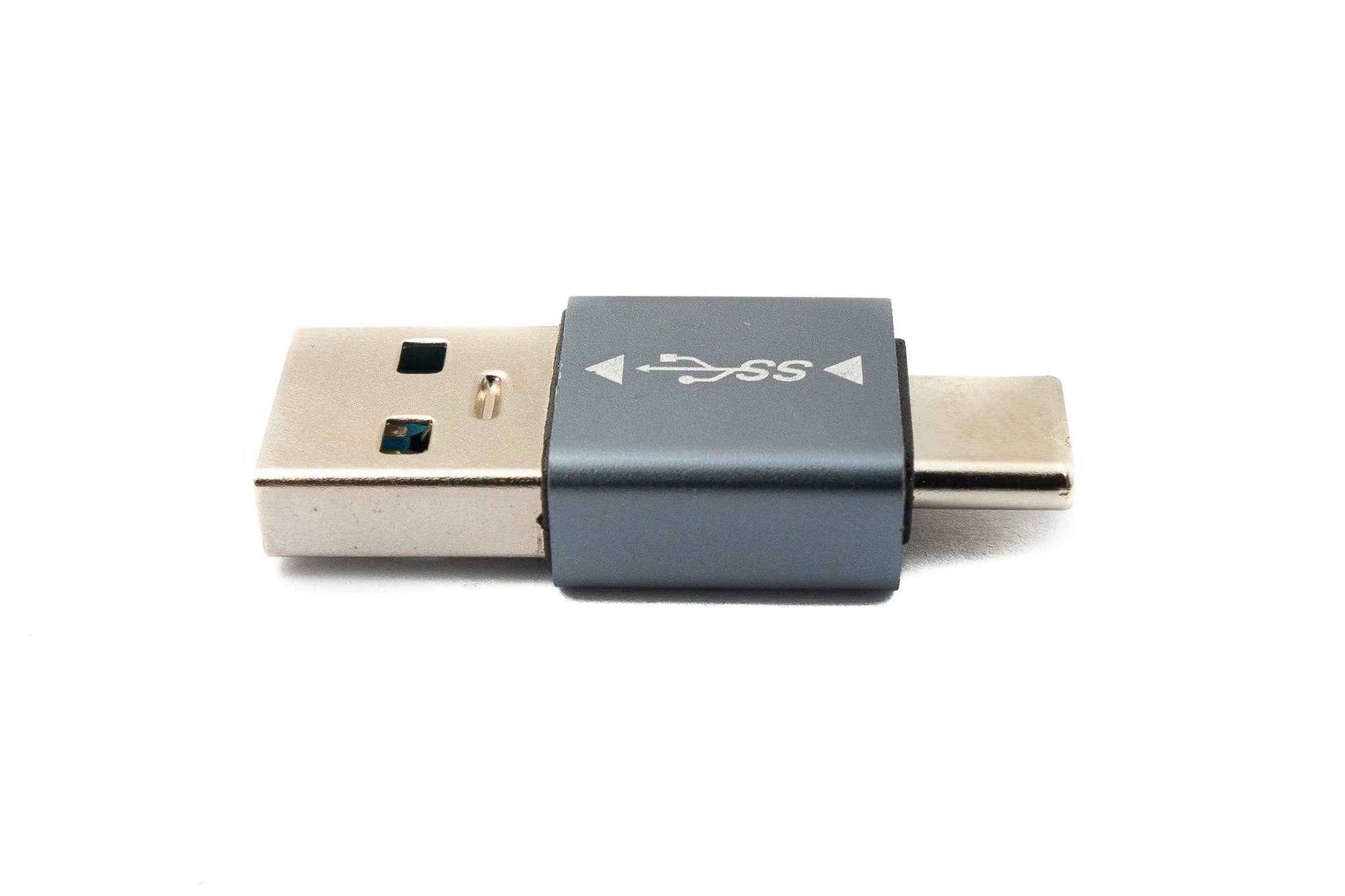 SYSTEM-S USB 3.1 Adapter Typ C Stecker zu 3.0 A Stecker Adapter 5 Gbit/s in Grau