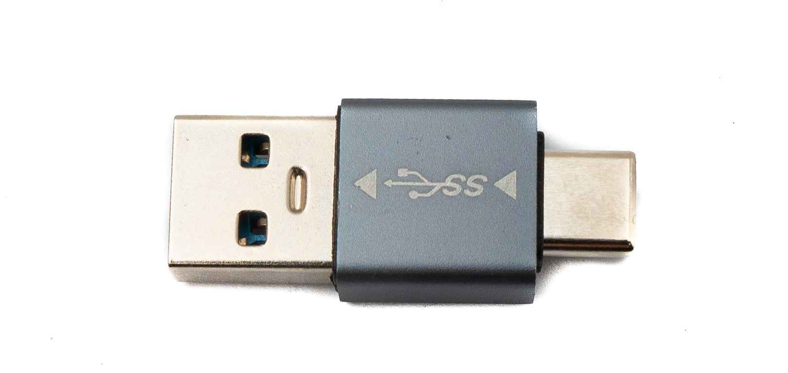 SYSTEM-S USB 3.1 Adapter Typ C Stecker zu 3.0 A Stecker Adapter 5 Gbit/s in Grau