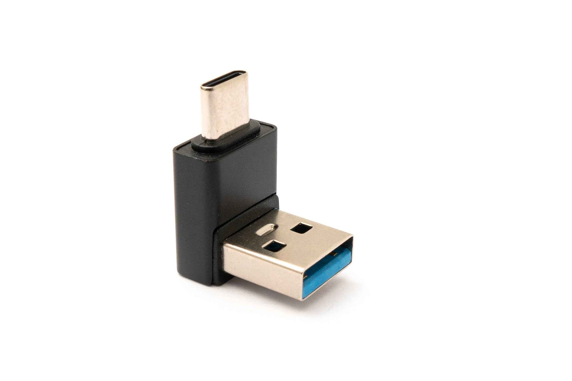 SYSTEM-S USB 3.0 Adapter Typ A Stecker zu 3.1 C Stecker Winkel 5 Gbit/s Adapter in Schwarz