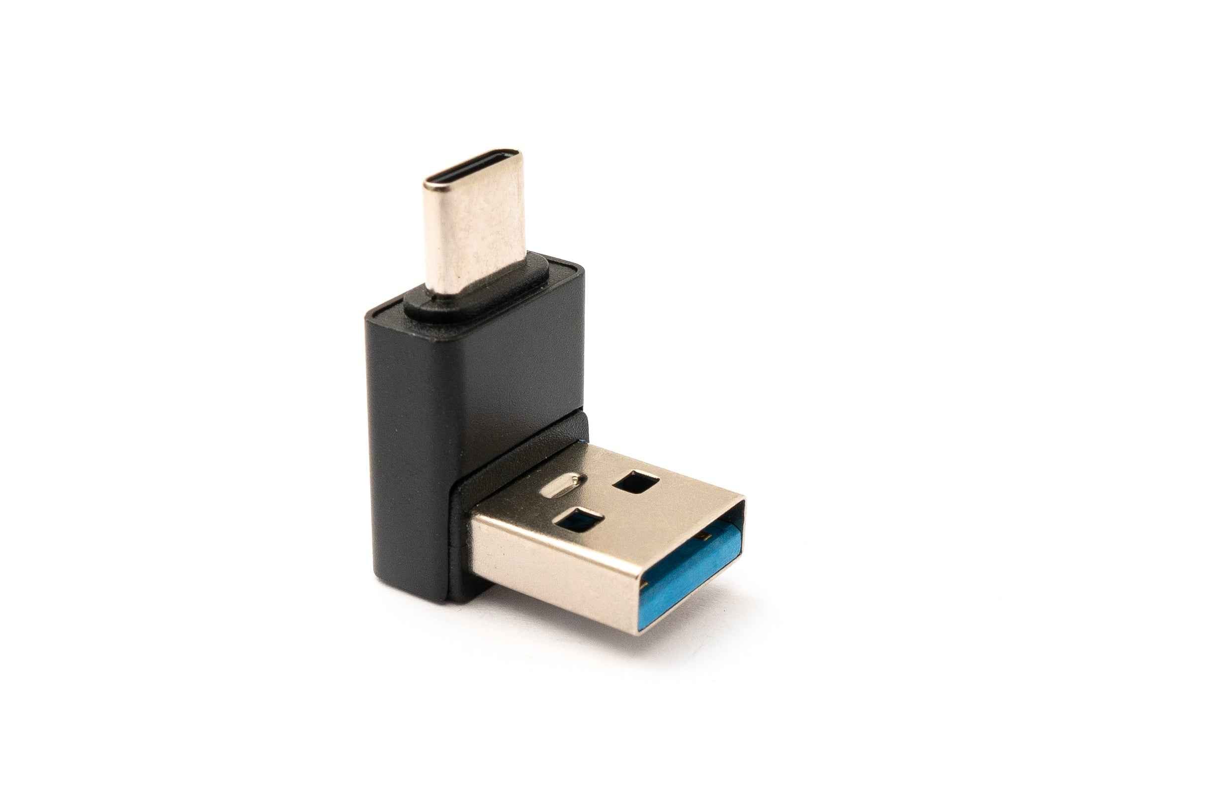 SYSTEM-S USB 3.0 Adapter Typ A Stecker zu 3.1 C Stecker Winkel 5 Gbit/s Adapter in Schwarz