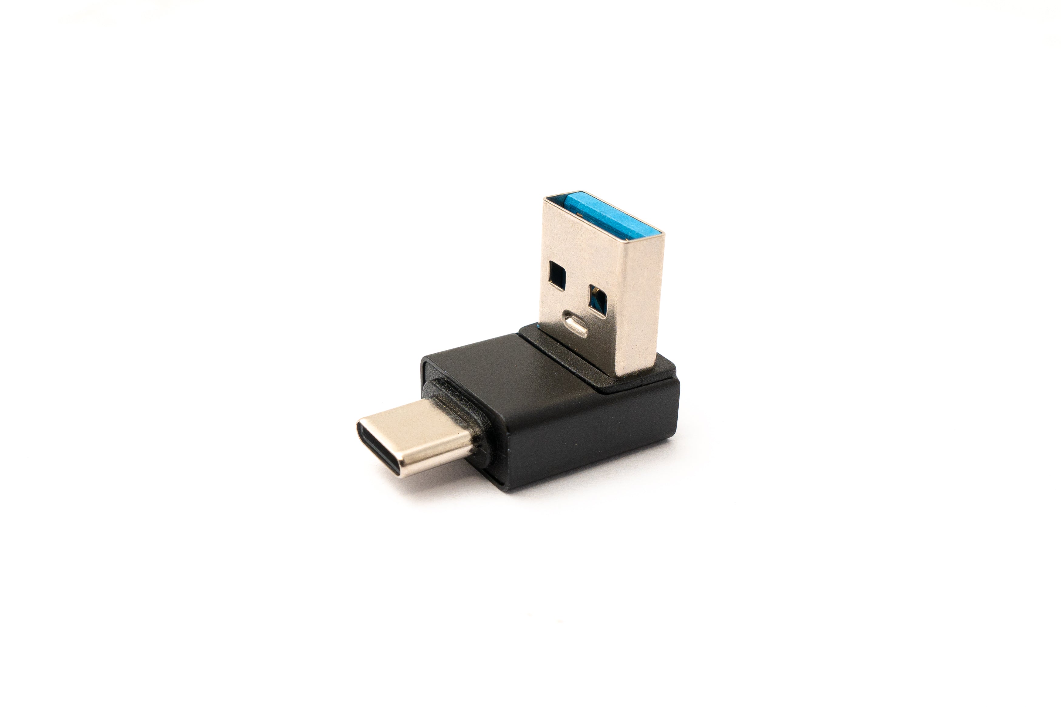 USB-Adapter Typ A auf Typ C gewinkelt 5 Gbit/s schwarz 1,9 cm | System-S