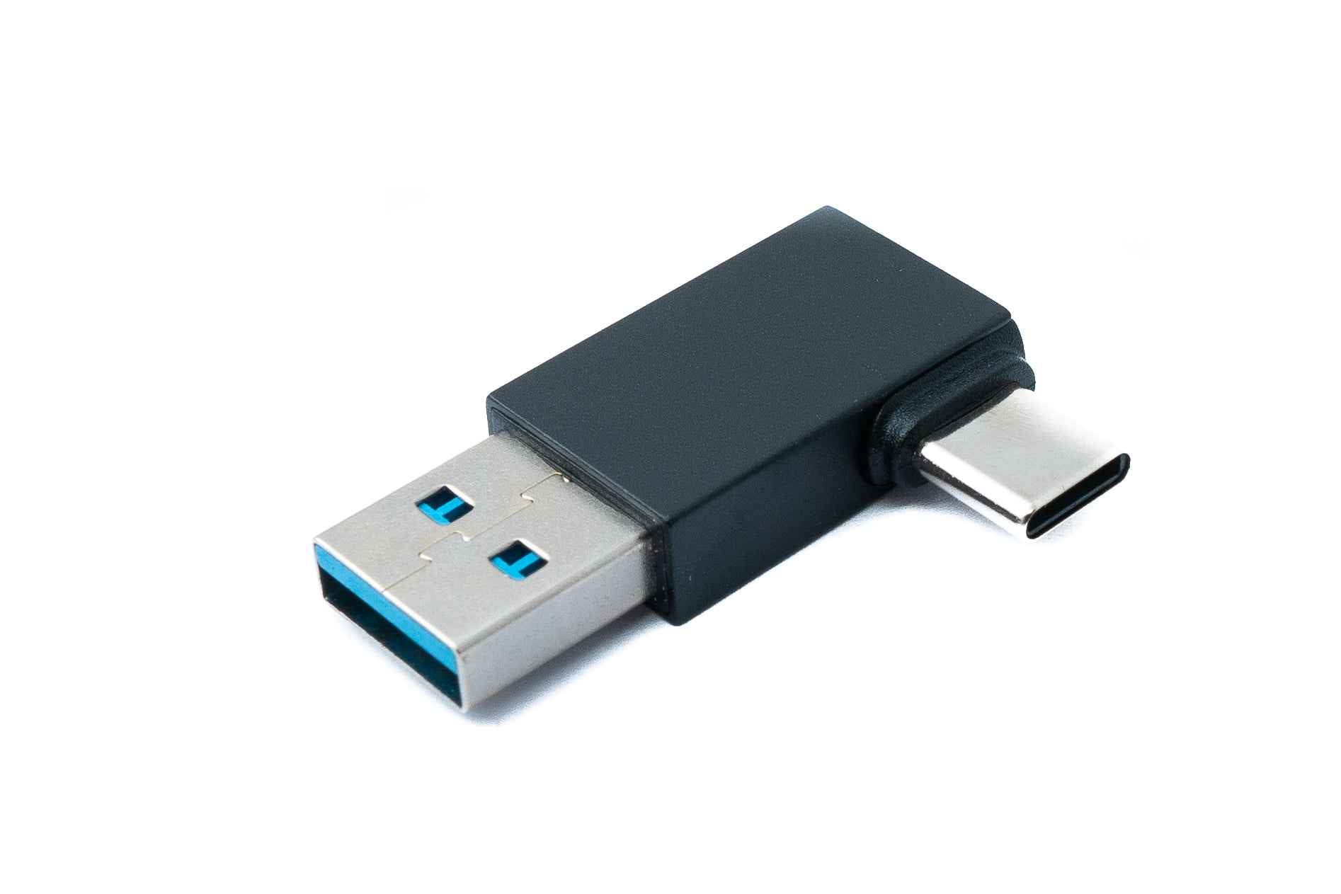 SYSTEM-S USB 3.0 Adapter Typ A Stecker zu 3.1 C Stecker Winkel 5 Gbit/s Adapter in Schwarz