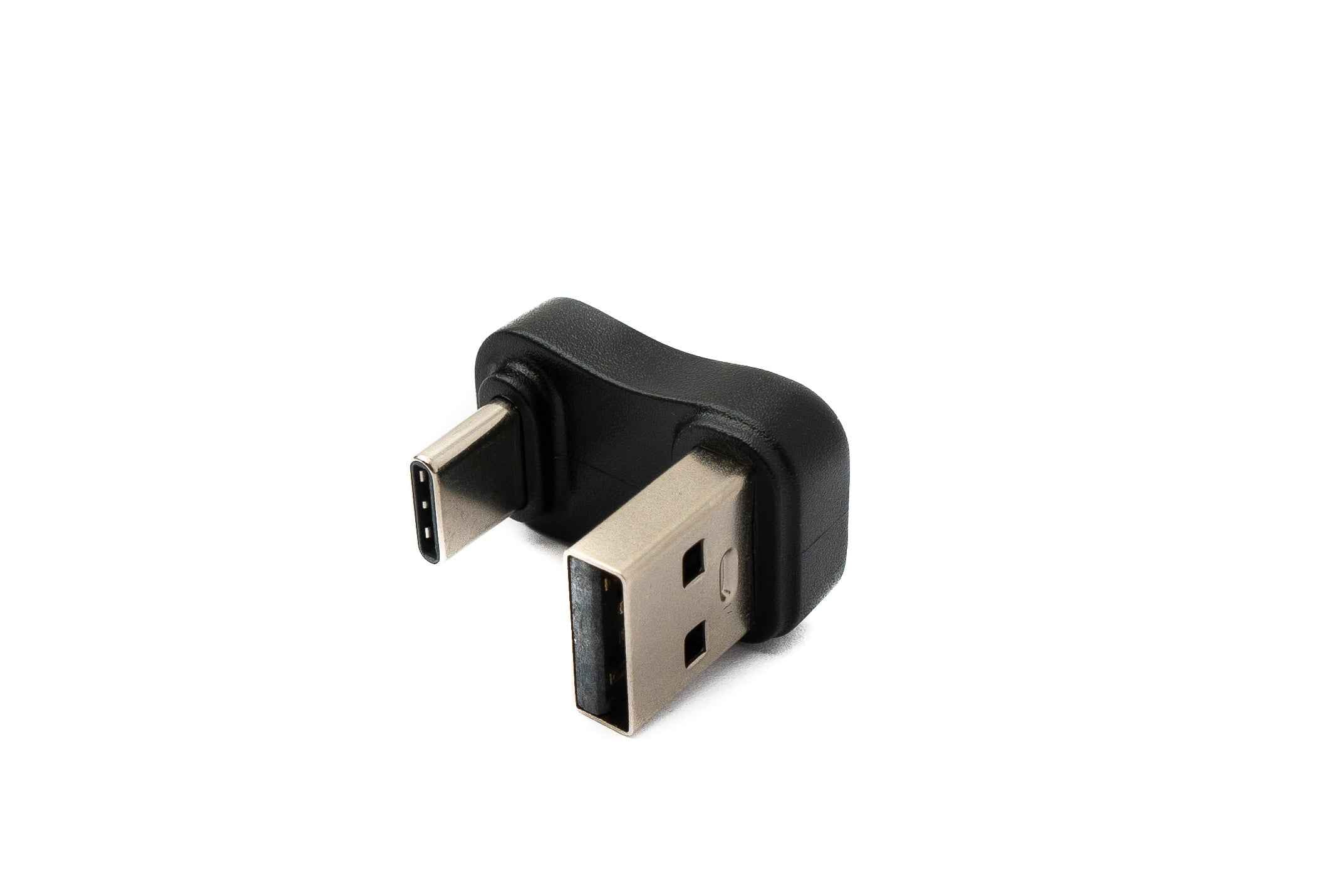 SYSTEM-S USB 2.0 Adapter Typ A Stecker zu 3.1 C Stecker U Turn 180° Winkel Adapter in Schwarz