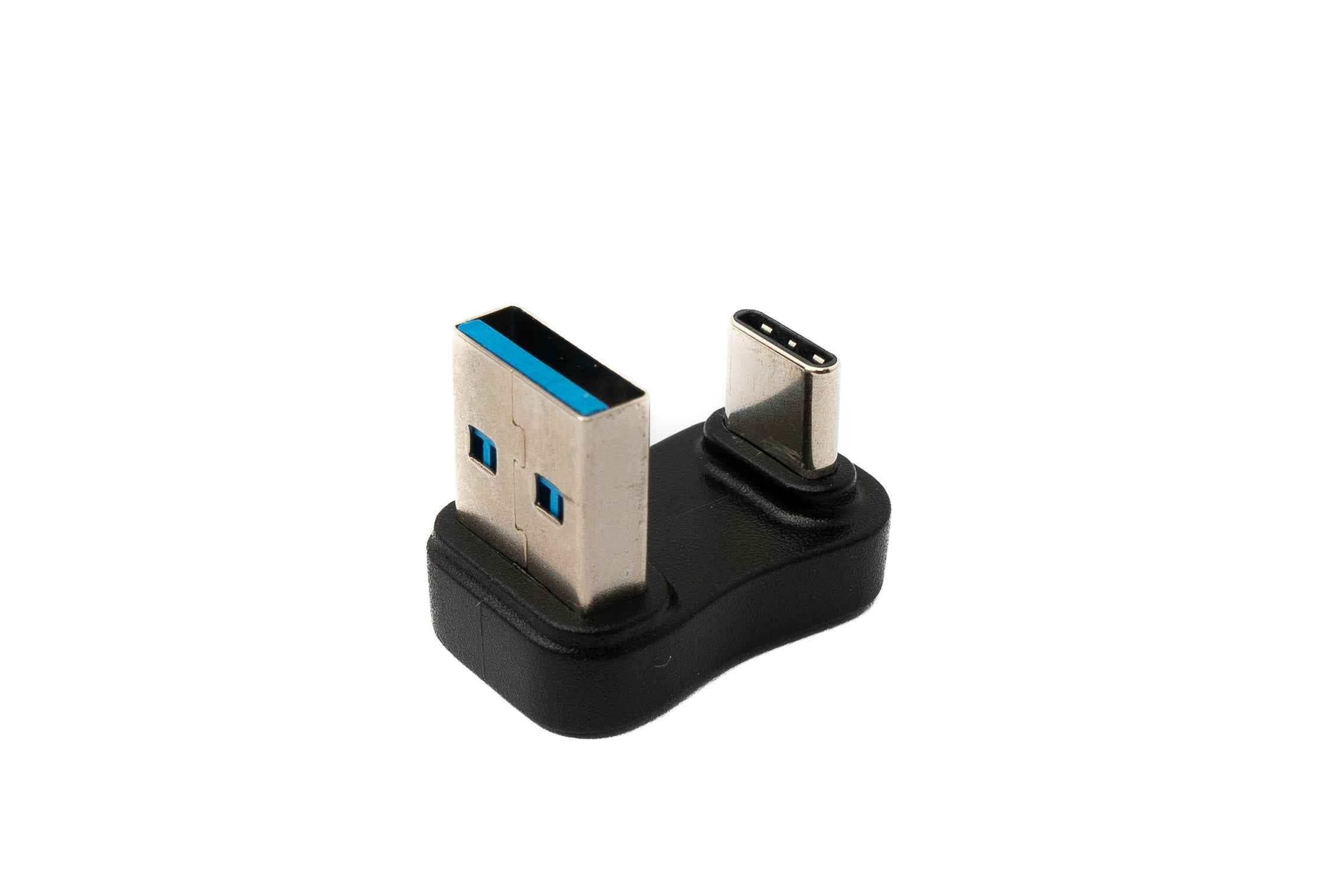 SYSTEM-S USB 3.0 Adapter Typ A Stecker zu 3.1 C Stecker U Turn 180° Winkel 5 Gbit/s Adapter in Schwarz