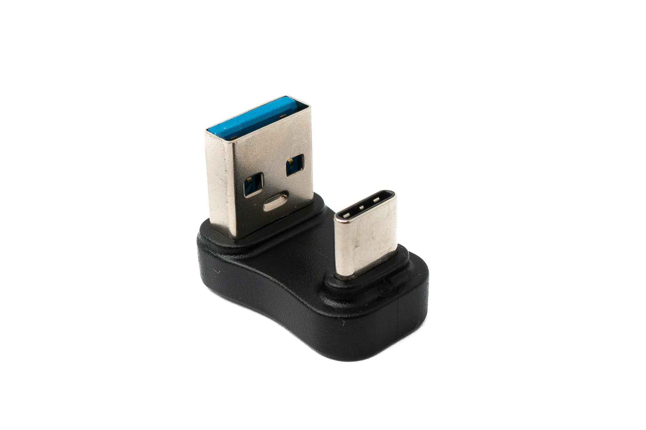 SYSTEM-S USB 3.0 Adapter Typ A Stecker zu 3.1 C Stecker U Turn 180° Winkel 5 Gbit/s Adapter in Schwarz