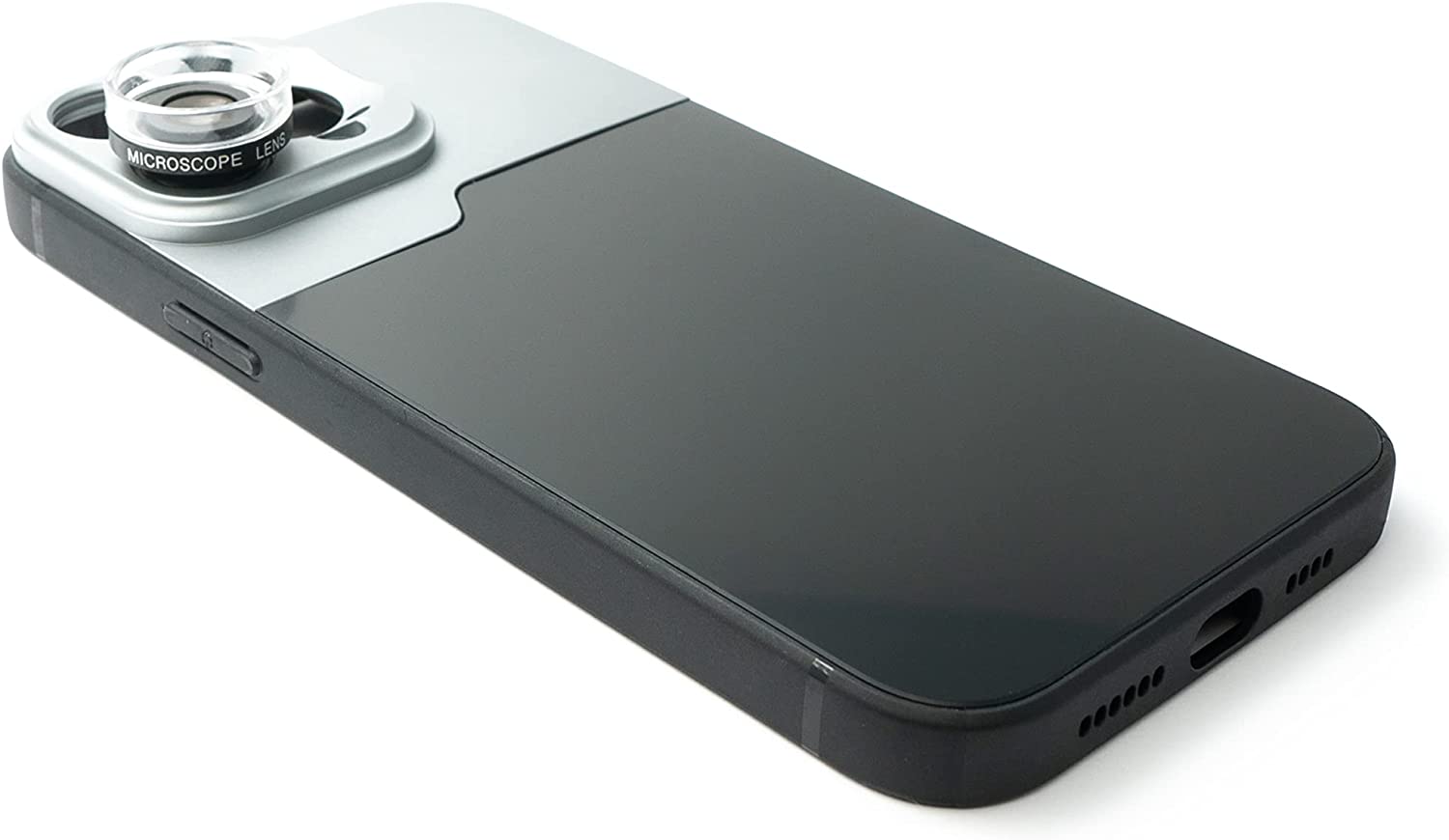 Makro-Objektivadapter 30x Mikroskop-Linse mit Hartschale Schwarz für iPhone 14