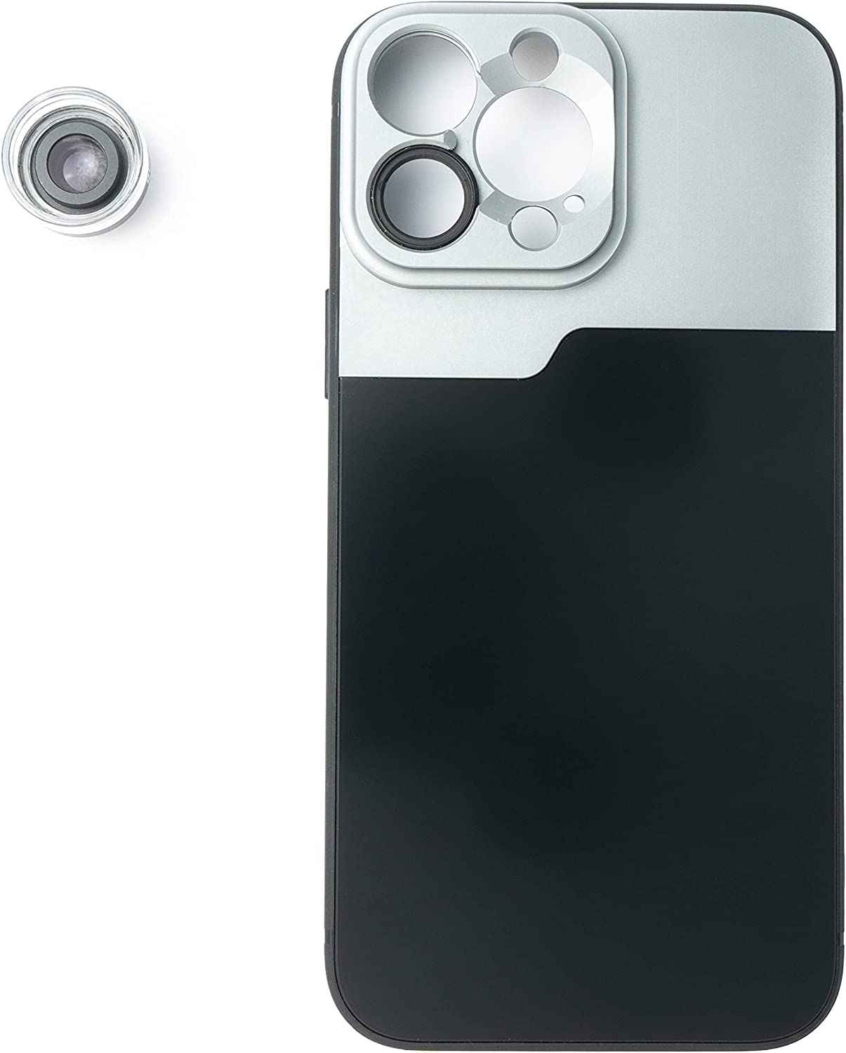 SYSTEM-S Makro Linse 30x Mikroskop Filter mit Hülle in Schwarz für iPhone 14 Pro Max