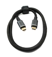 SYSTEM-S USB4 USB Kabel 80 cm Typ C Stecker zu Stecker 40 Gbit/s USB 4.0 geflochten Schwarz