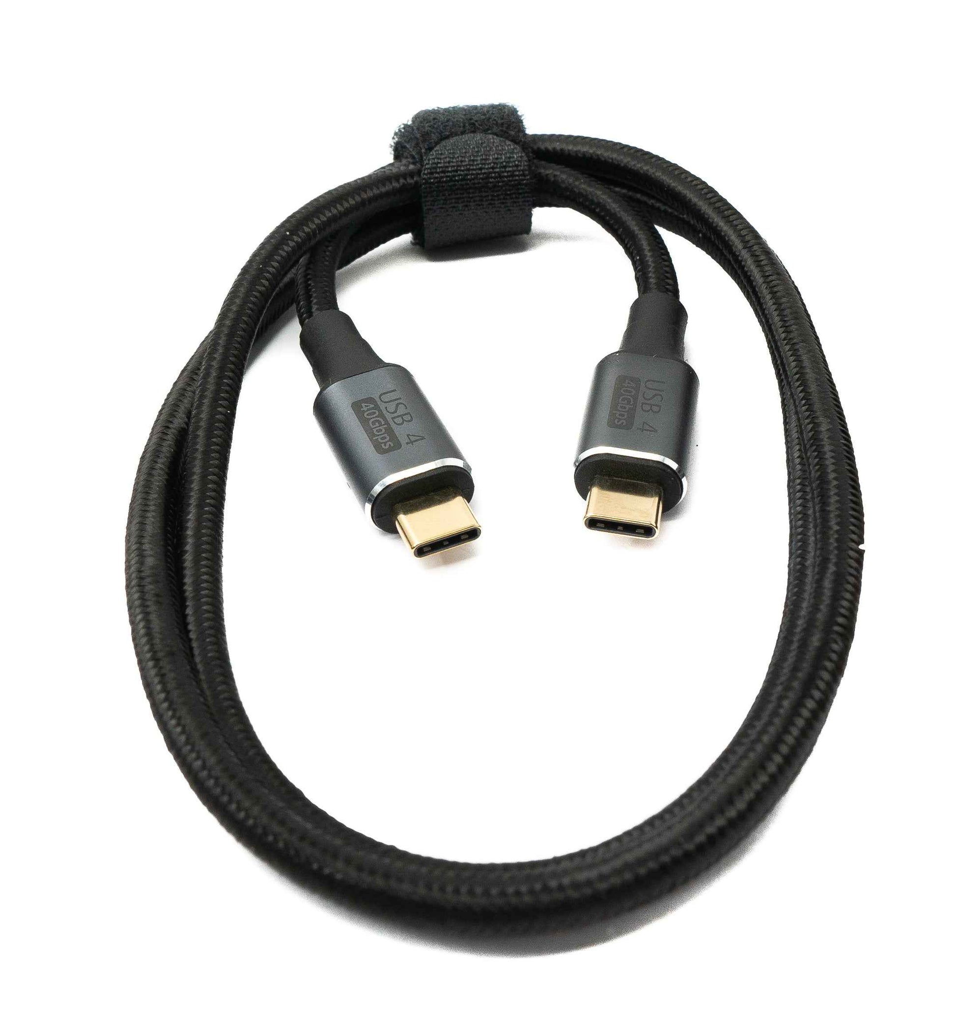 SYSTEM-S USB4 USB Kabel 80 cm Typ C Stecker zu Stecker 40 Gbit/s USB 4.0 geflochten Schwarz