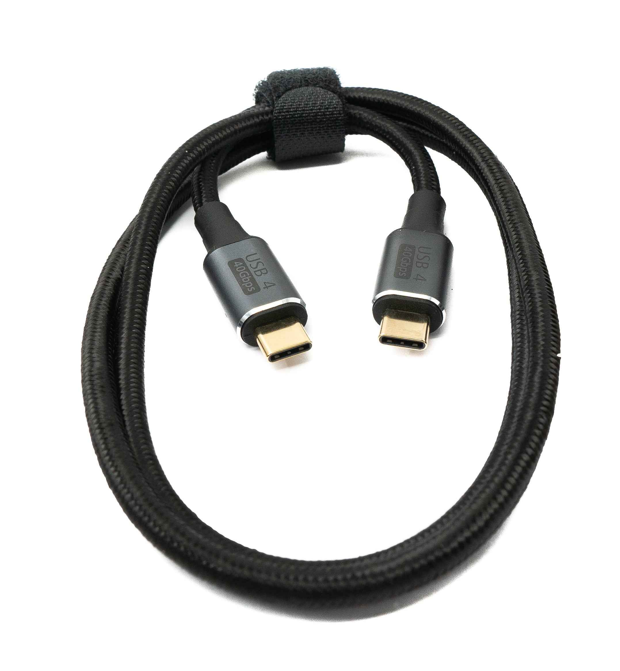 SYSTEM-S USB4 USB Kabel 80 cm Typ C Stecker zu Stecker 40 Gbit/s USB 4.0 geflochten Schwarz