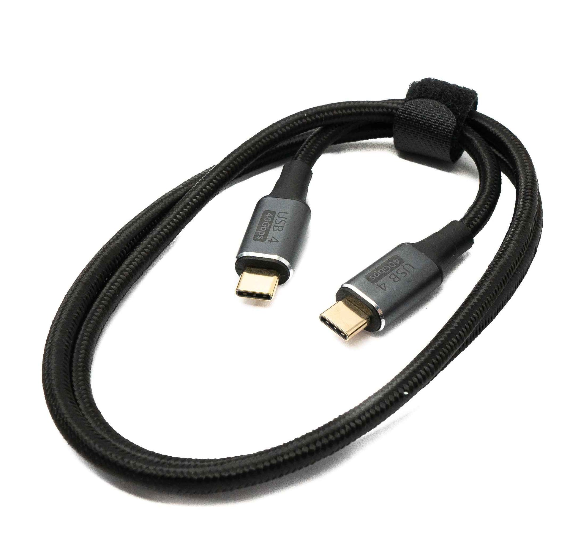 SYSTEM-S USB4 USB Kabel 80 cm Typ C Stecker zu Stecker 40 Gbit/s USB 4.0 geflochten Schwarz