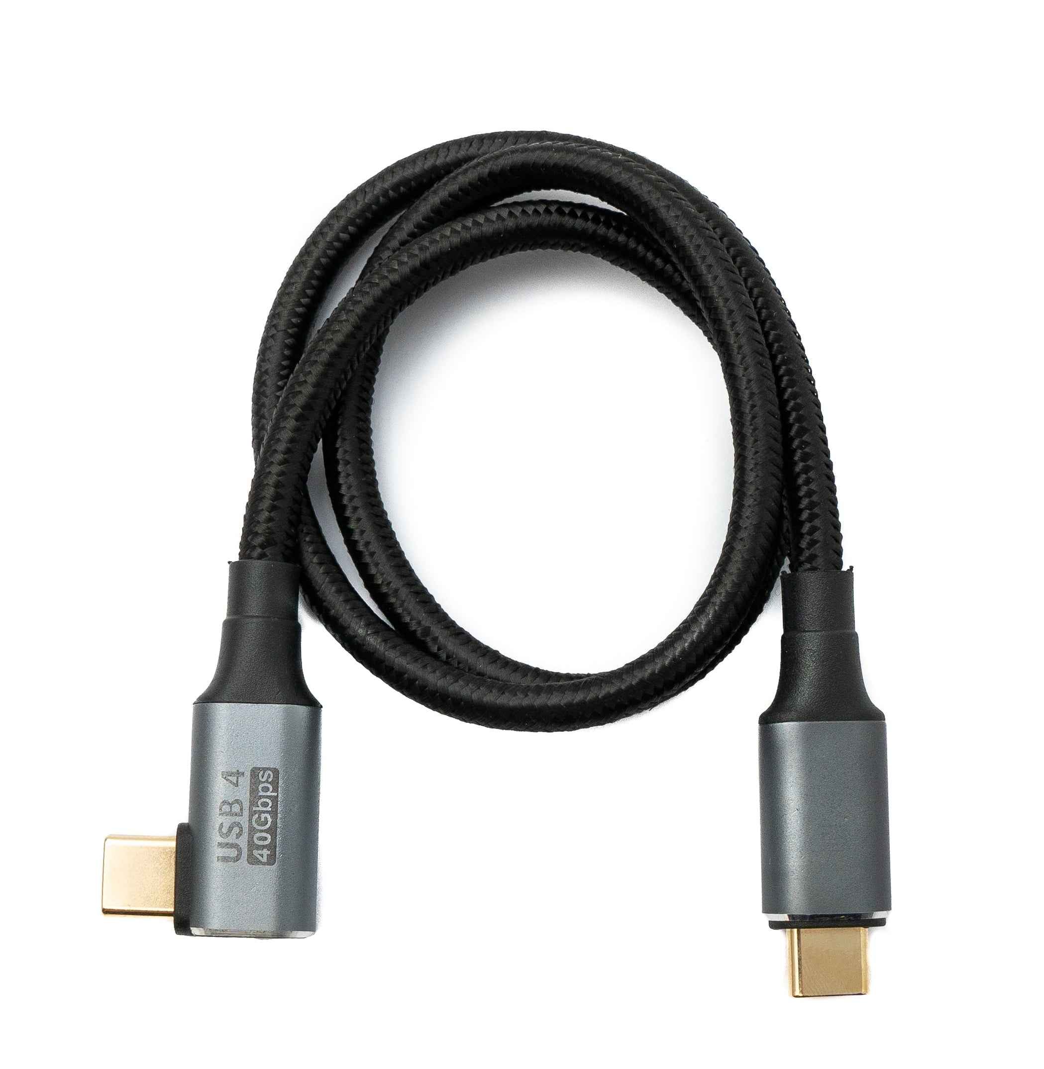 SYSTEM-S USB4 USB Kabel 50 cm Typ C Stecker zu Stecker 40 Gbit/s USB 4.0 geflochten Winkel